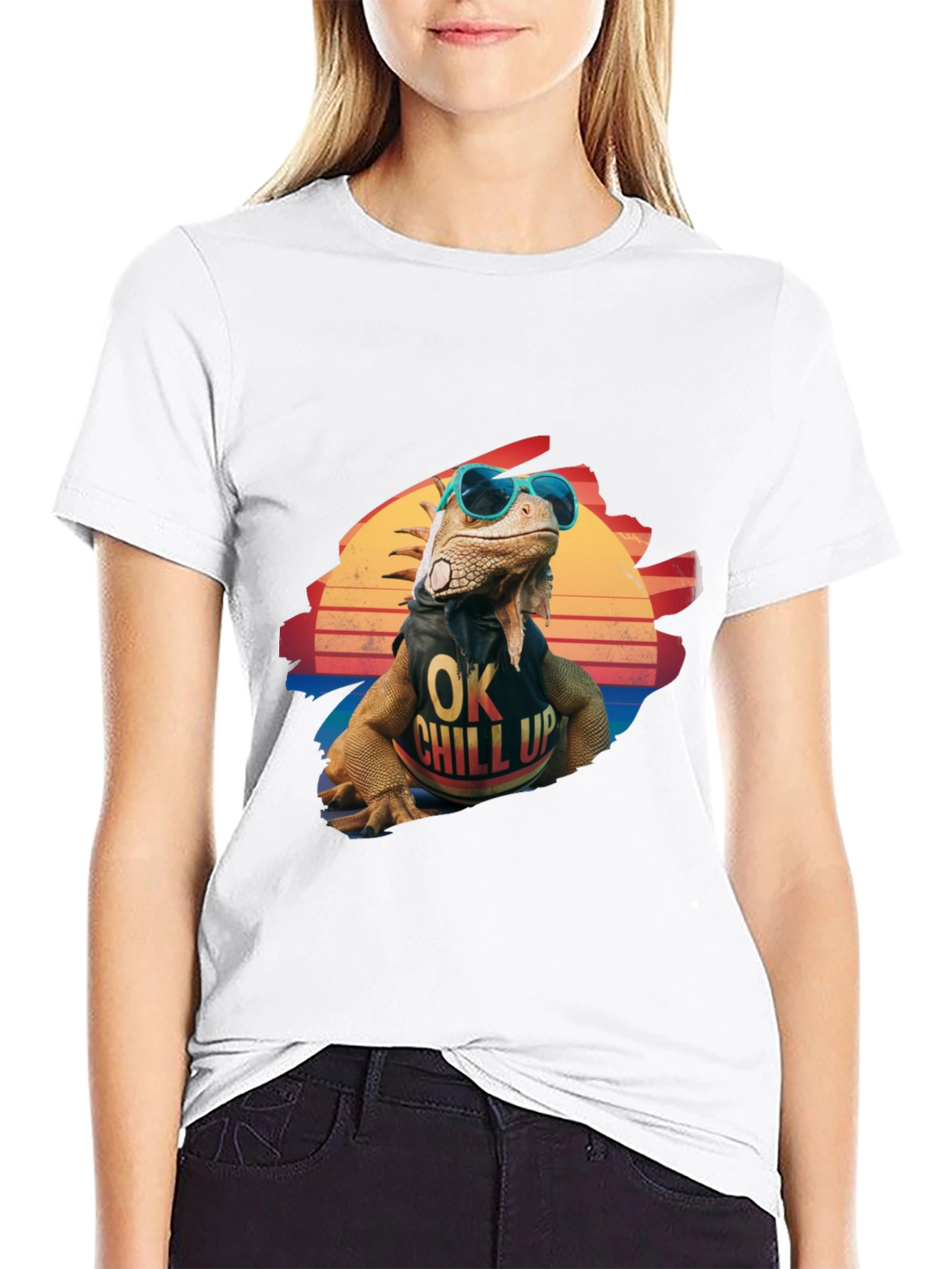 Cool Iguana Graphic T-Shirt - OK Chill Up
