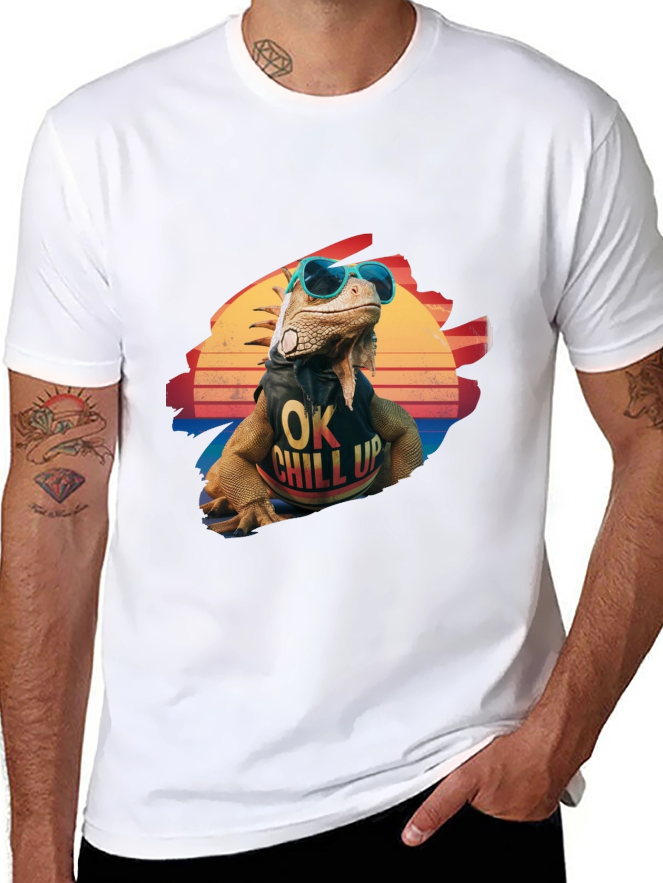 Cool Iguana Graphic T-Shirt - OK Chill Up