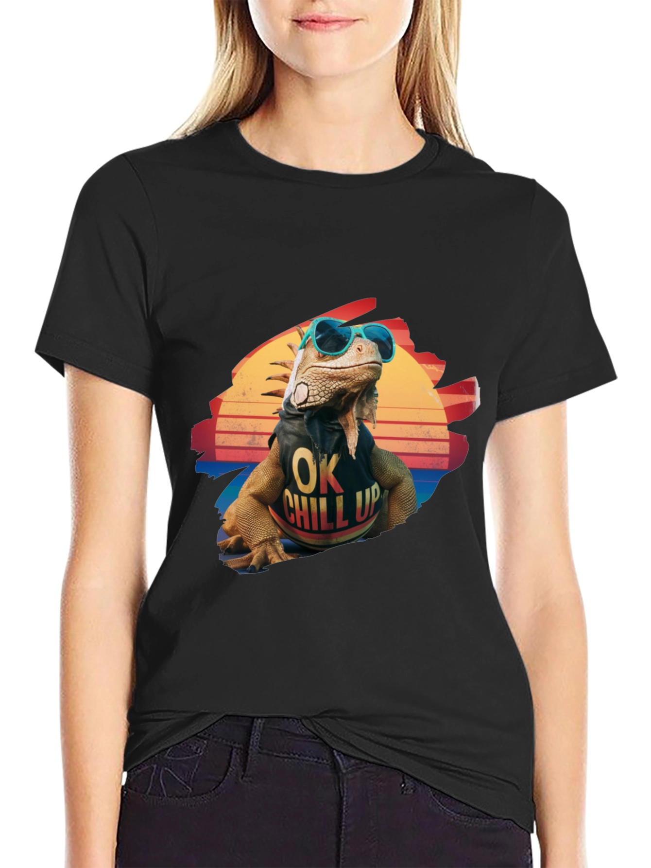 Cool Iguana Graphic T-Shirt - OK Chill Up