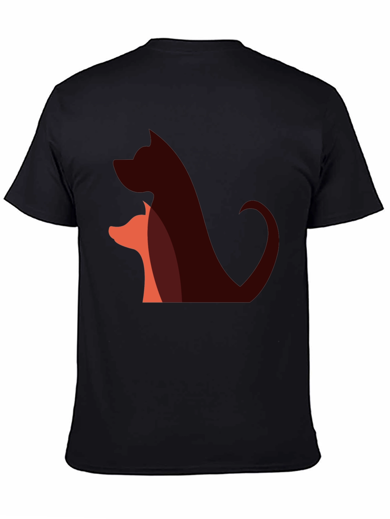 Abstract Dog & Fox T-Shirt - Black
