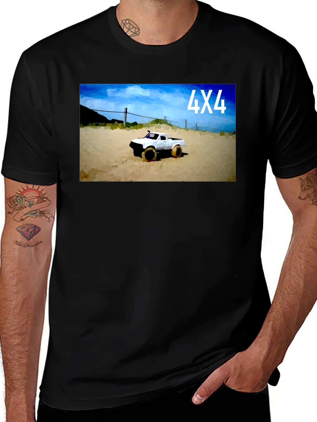 4X4 Truck Graphic Tee - Black