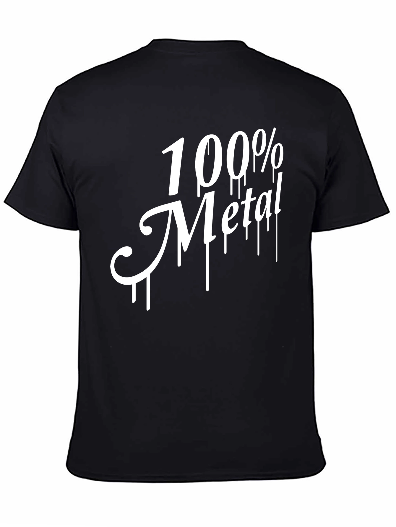 100% Metal Graphic Print Black T-Shirt