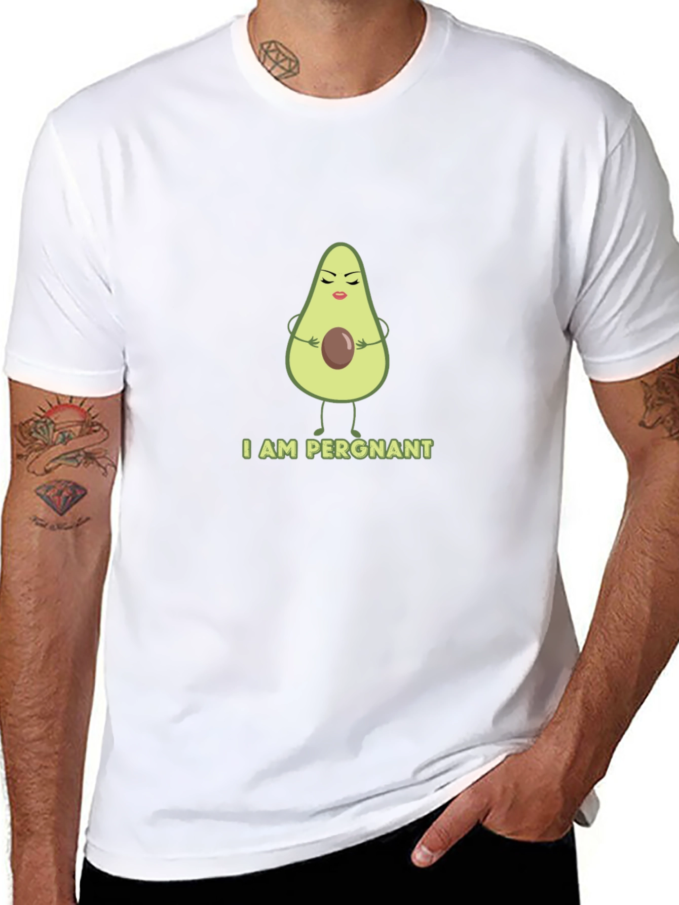 Funny Avocado Pregnancy T-Shirt - I AM PERGNANT Tee