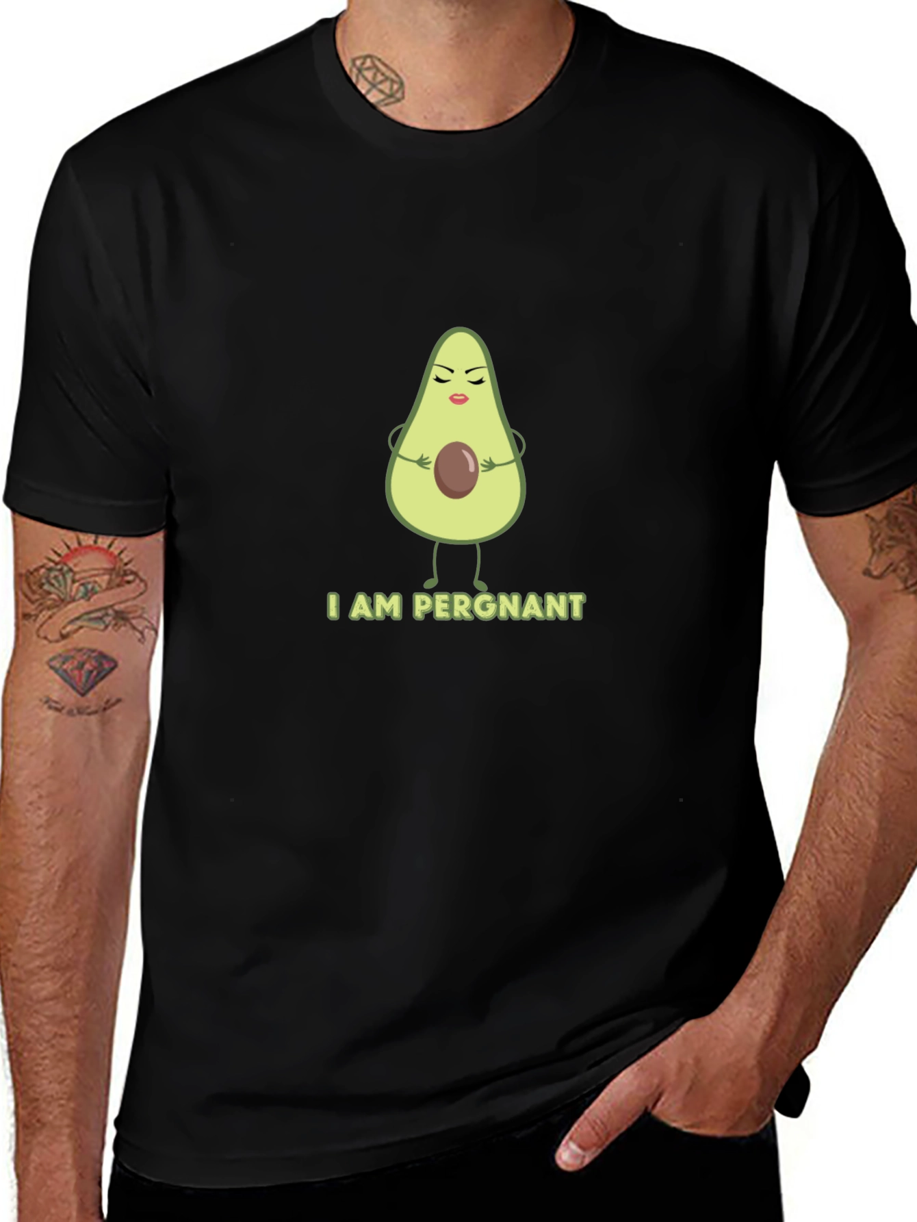 Funny Avocado Pregnancy T-Shirt - I AM PERGNANT Tee