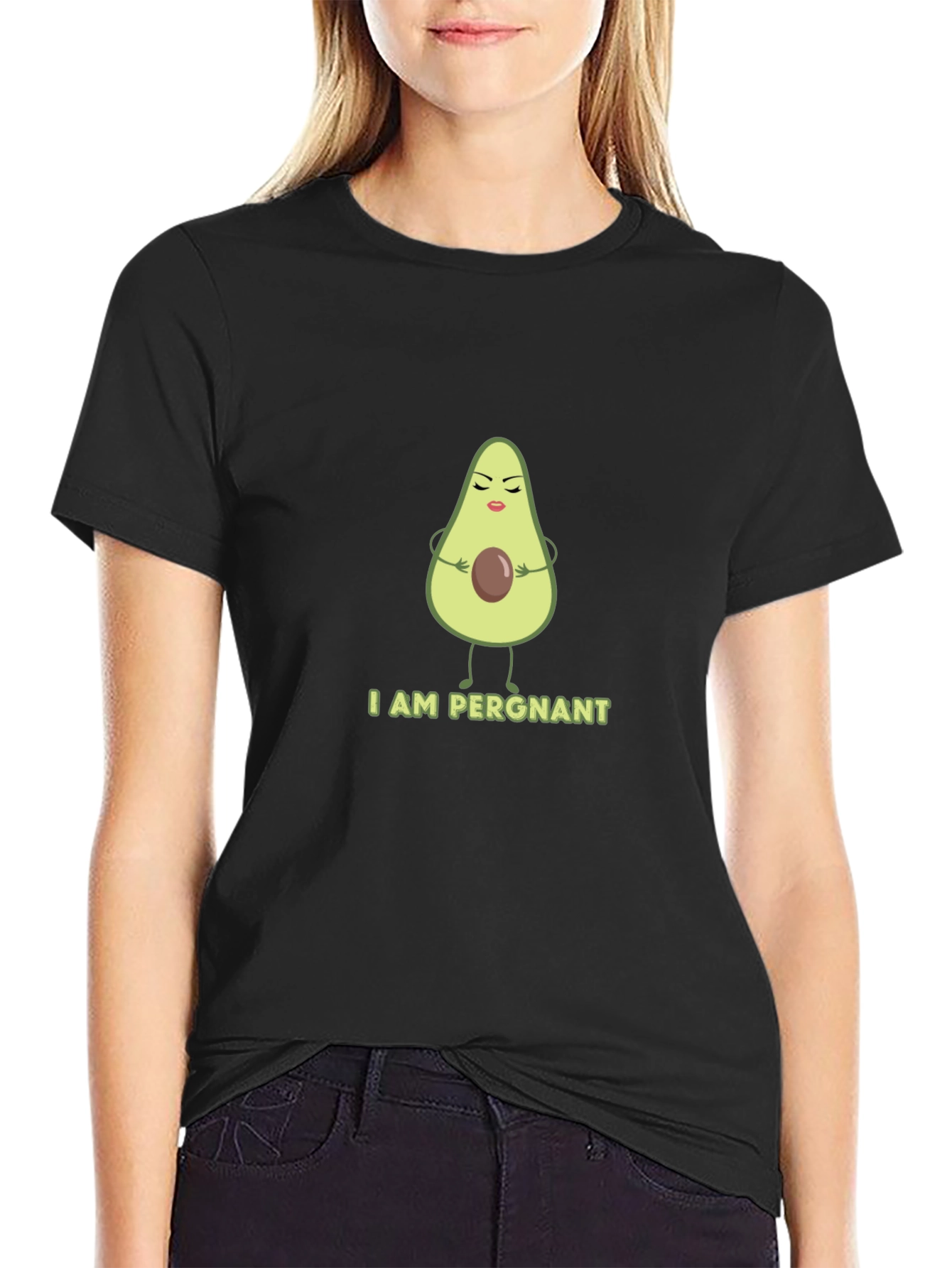 Funny Avocado Pregnancy T-Shirt - I AM PERGNANT Tee