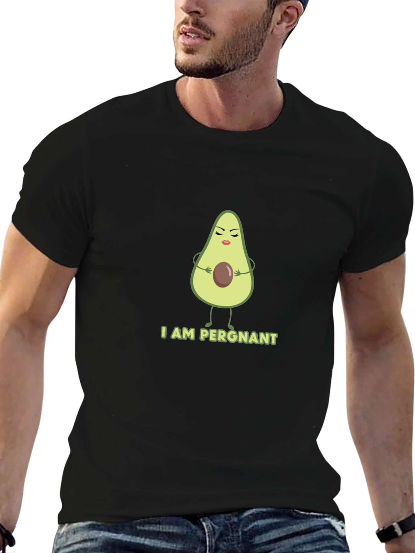 Funny Avocado Pregnancy T-Shirt - I AM PERGNANT Tee