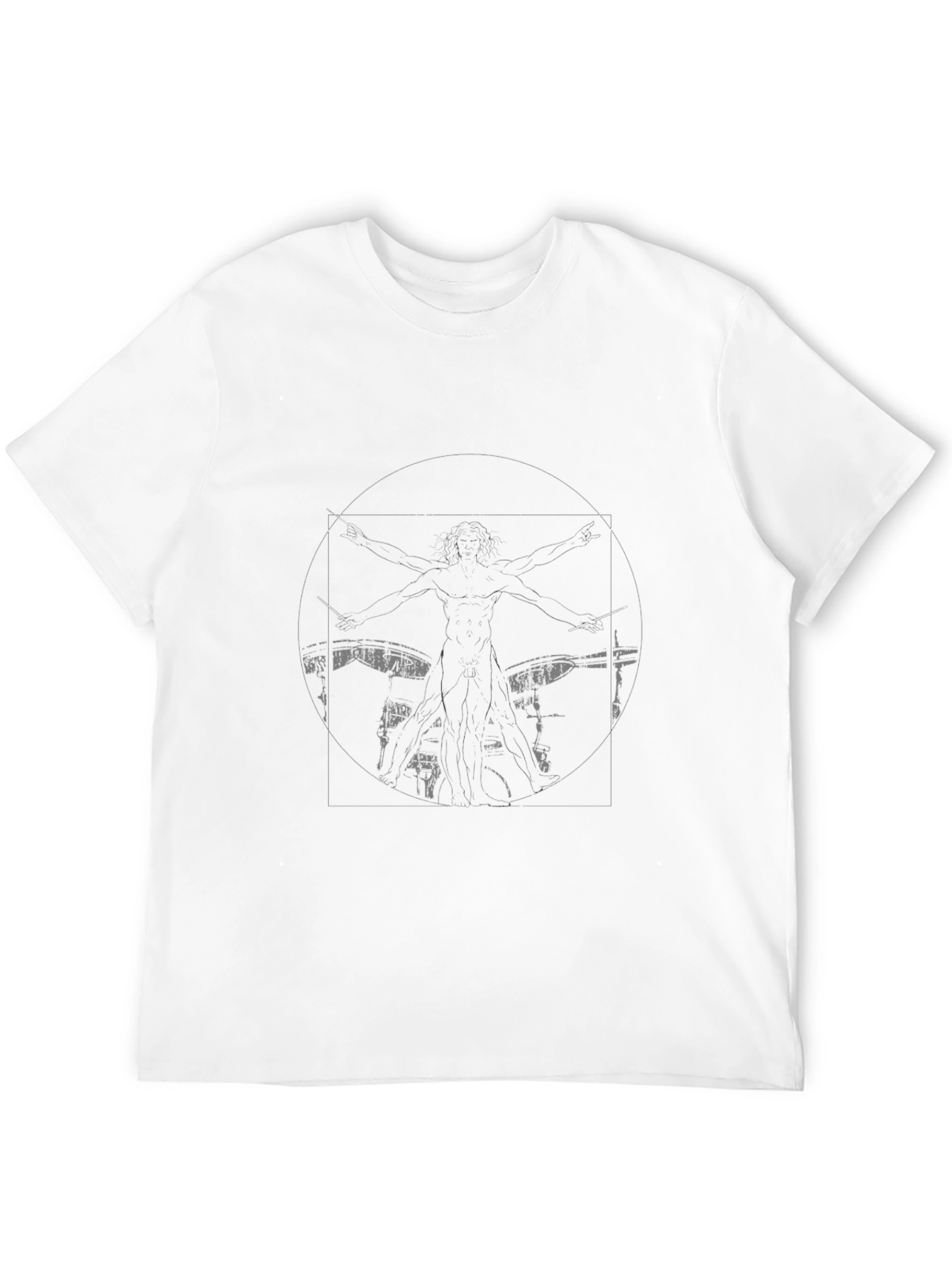 Black Graphic Tee - Drummer Print