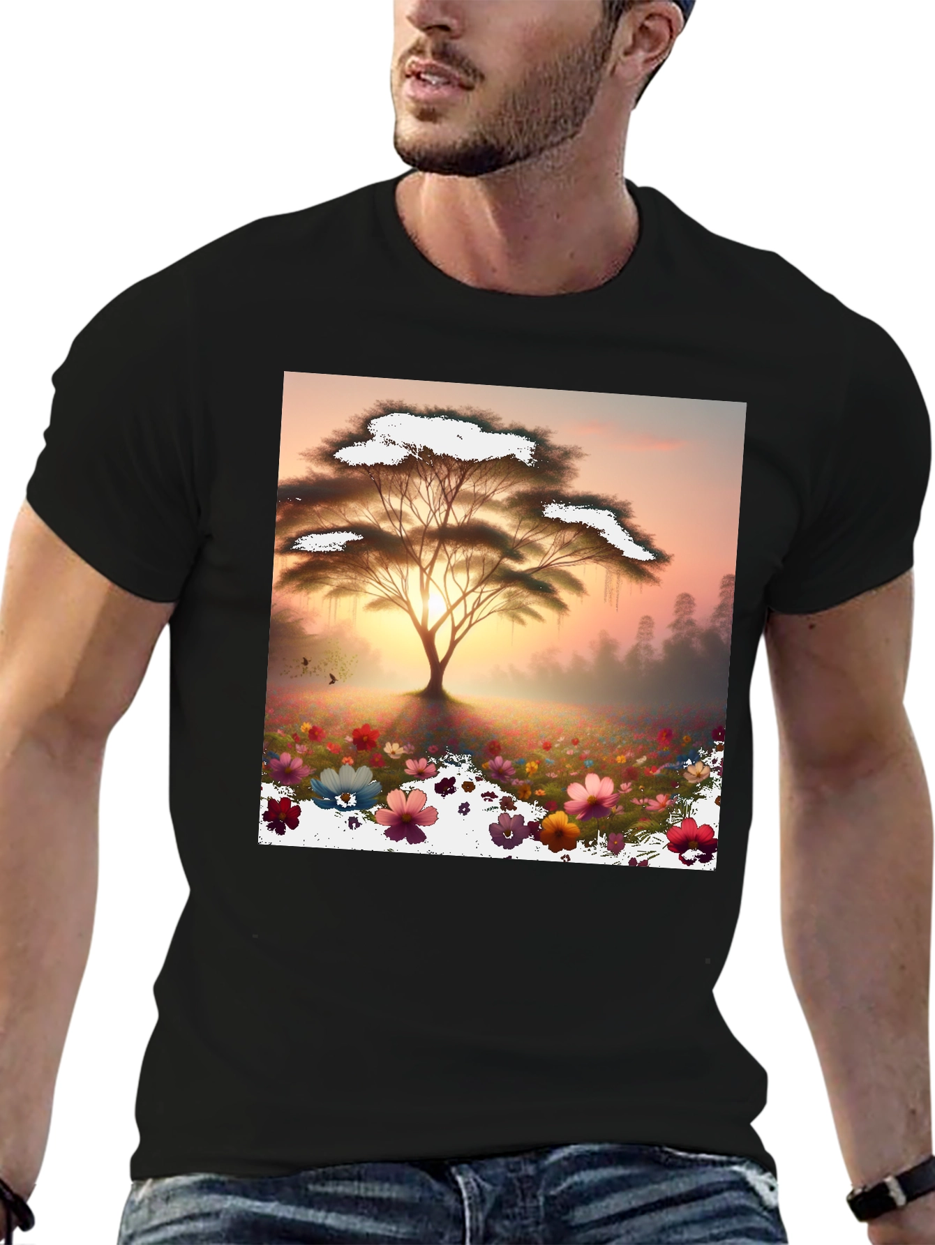 Sunset Bloom Tree Graphic Tee