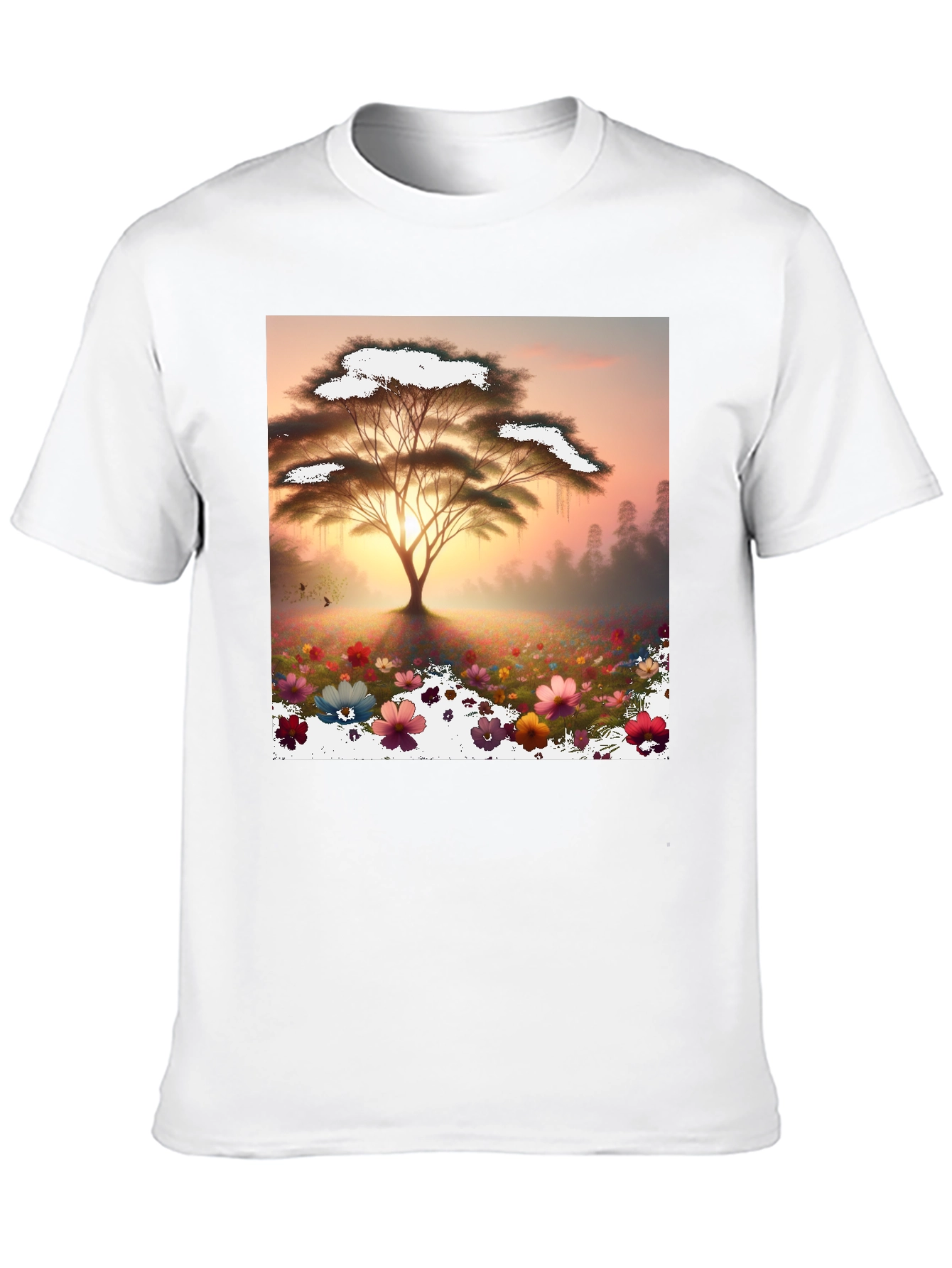 Sunset Bloom Tree Graphic Tee