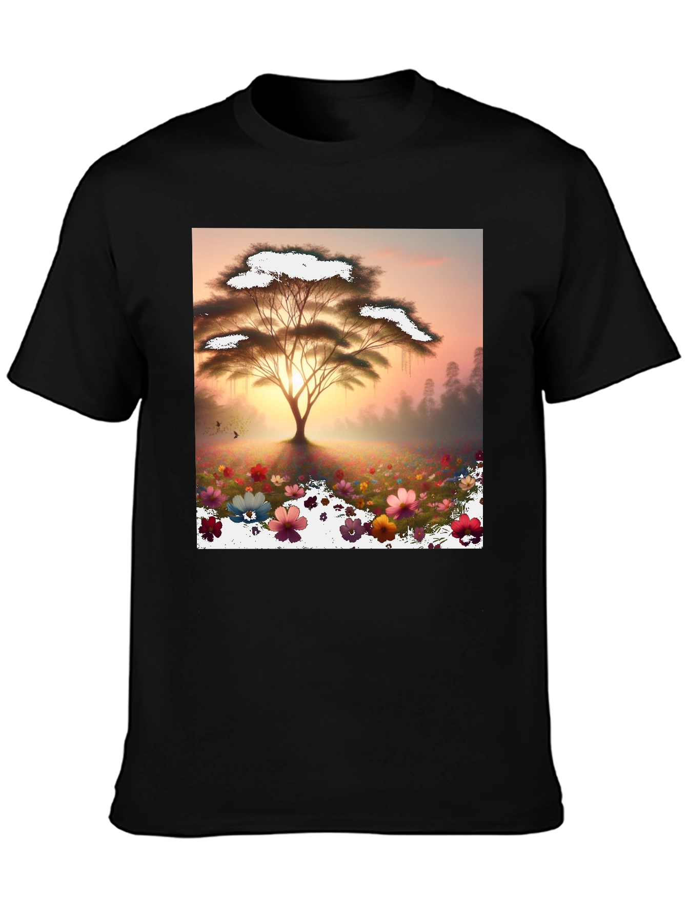 Sunset Bloom Tree Graphic Tee