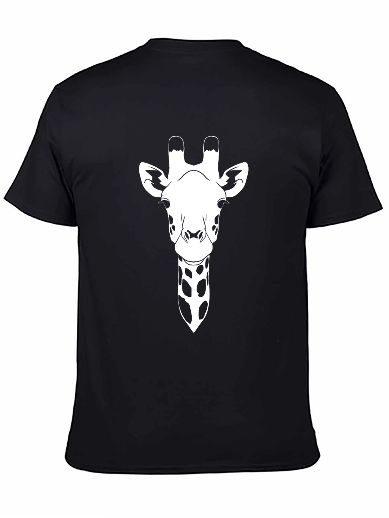 Giraffe Graphic Tee - Black Cotton T-Shirt