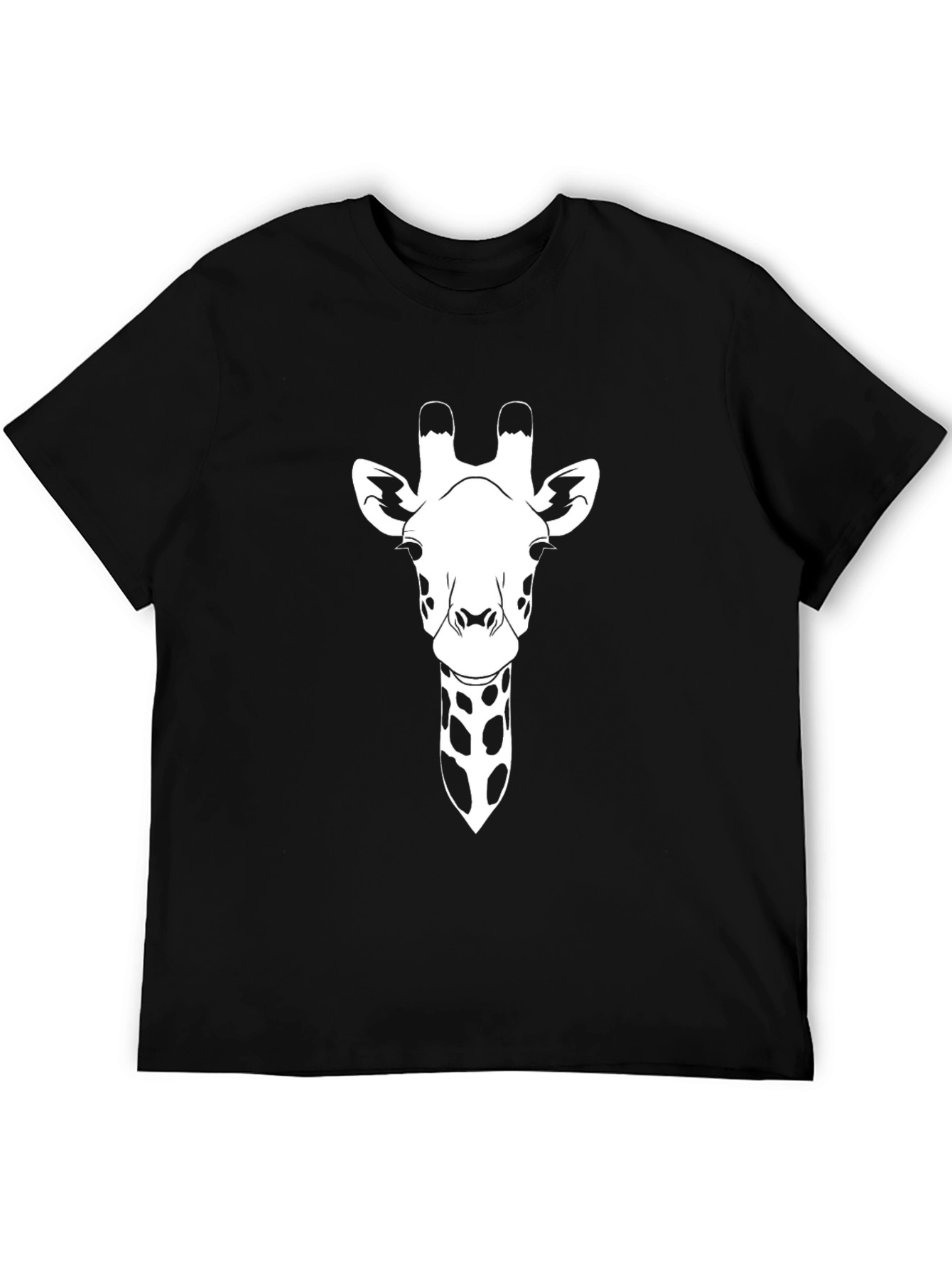 Giraffe Graphic Tee - Black Cotton T-Shirt