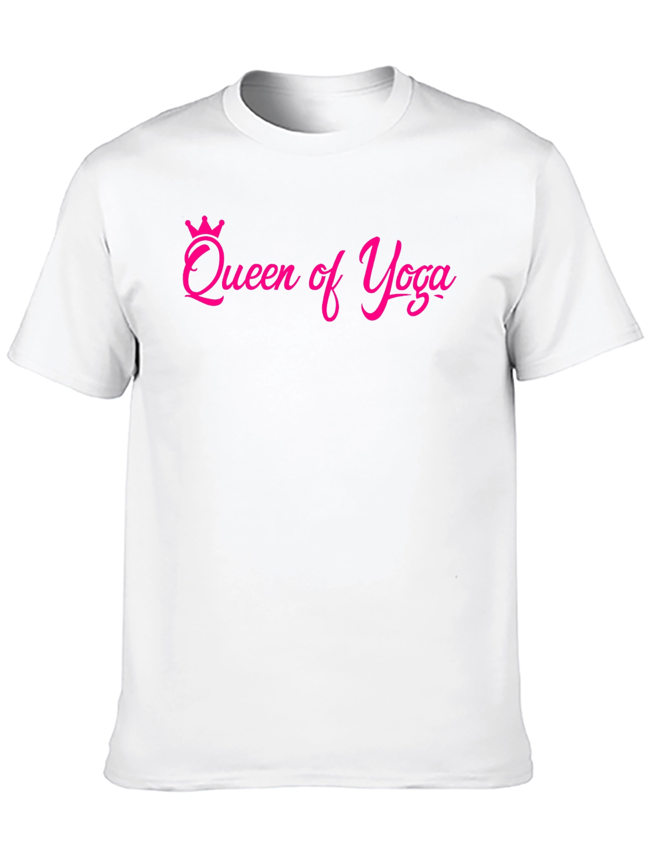 Queen of Yoga T-Shirt - Pink Design on Black