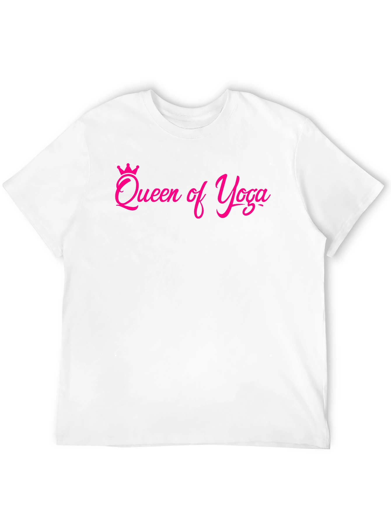 Queen of Yoga T-Shirt - Pink Design on Black