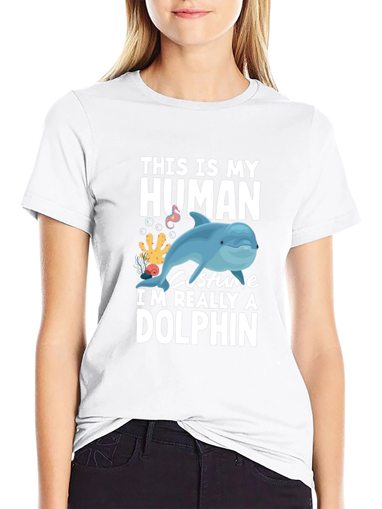 Human Costume Dolphin Graphic Tee