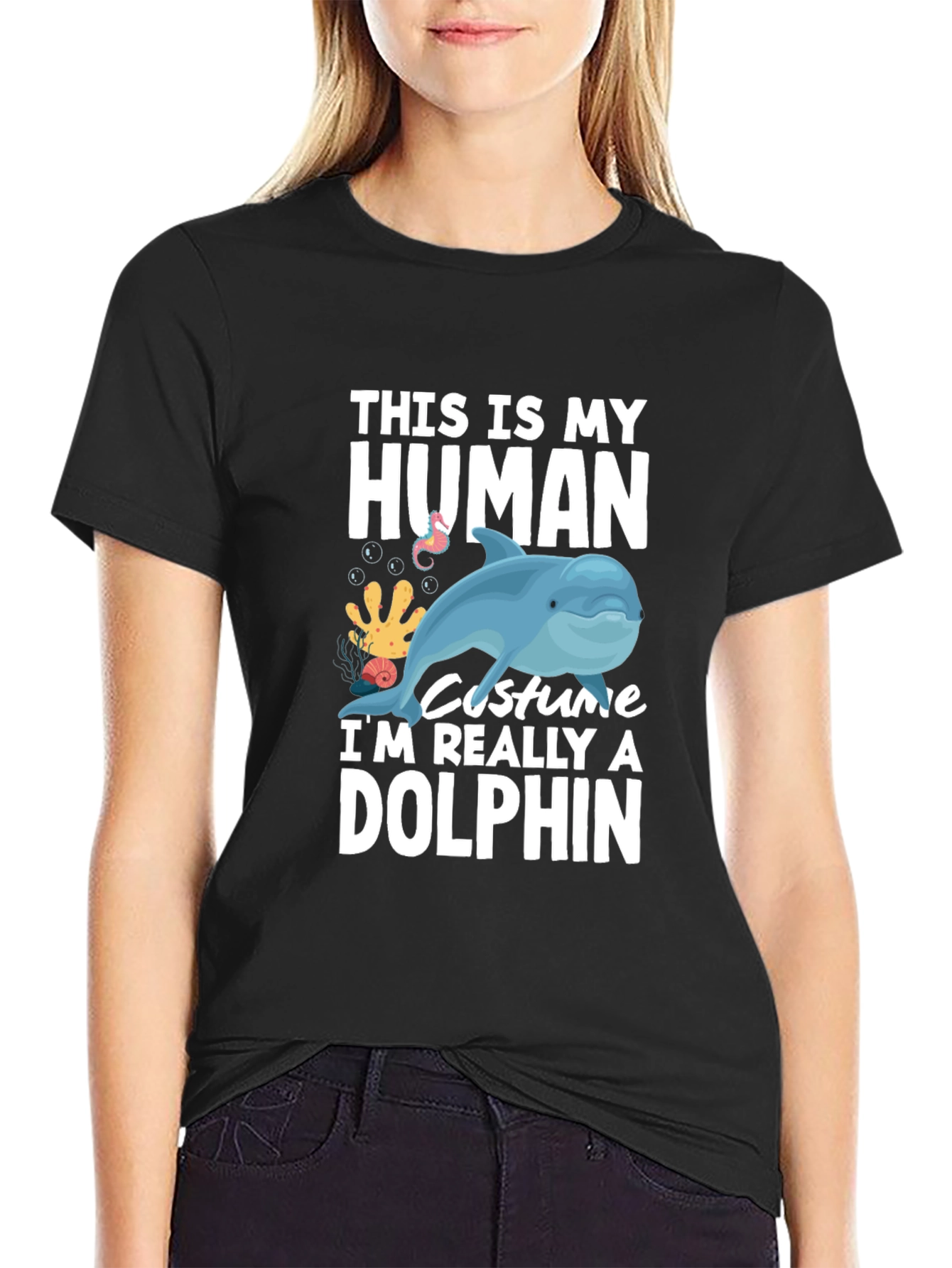 Human Costume Dolphin Graphic Tee