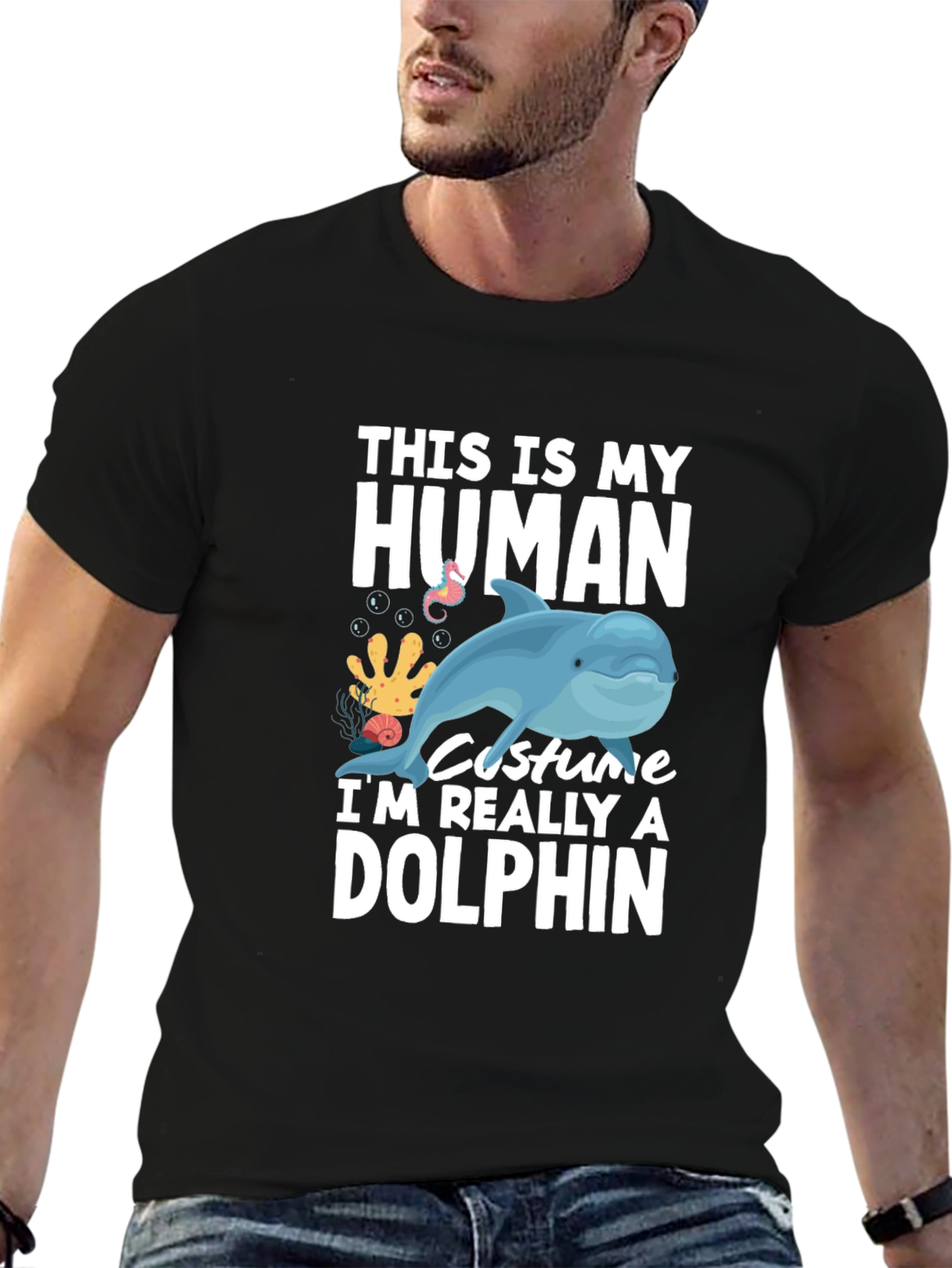 Human Costume Dolphin Graphic Tee