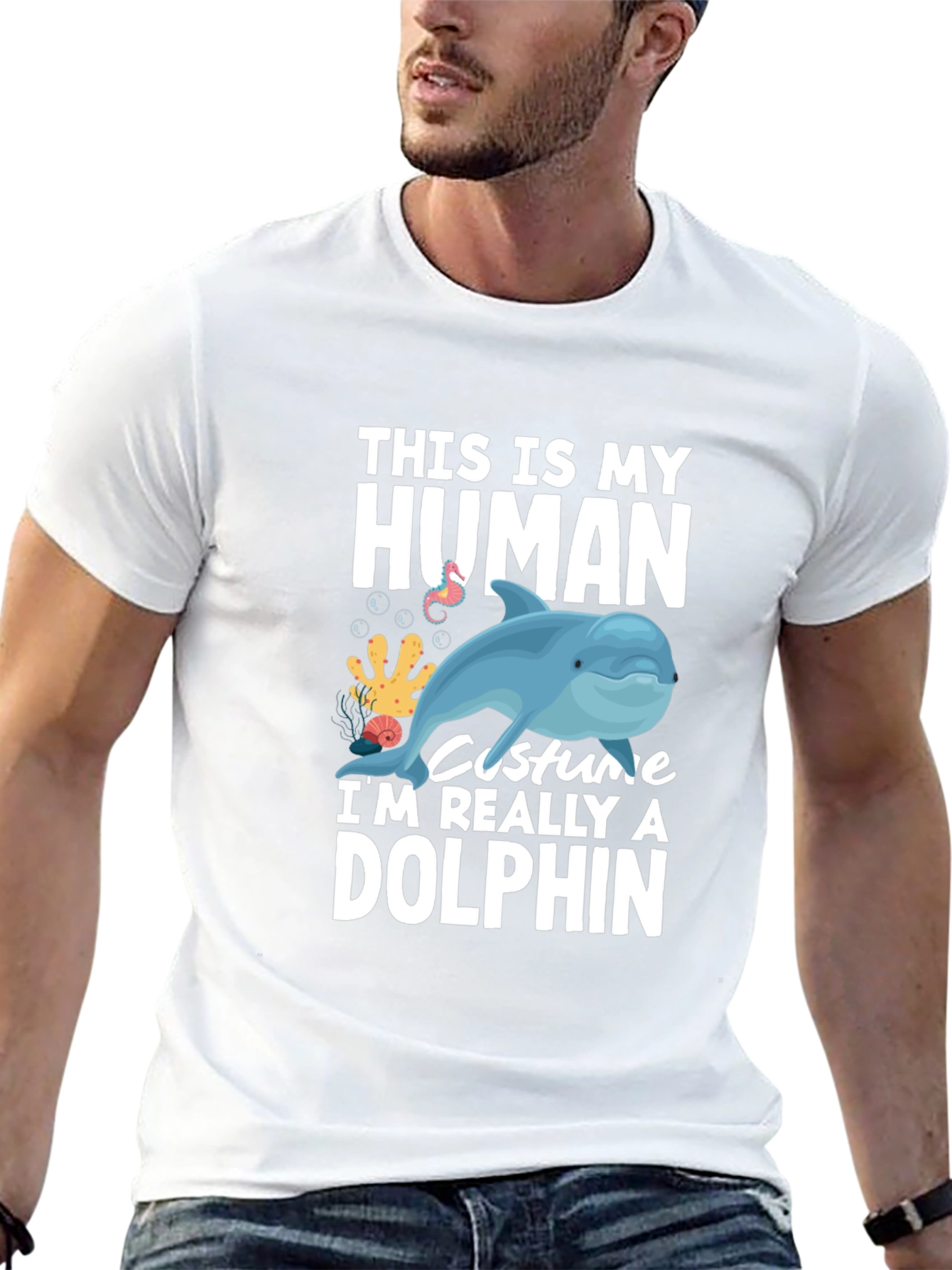 Human Costume Dolphin Graphic Tee