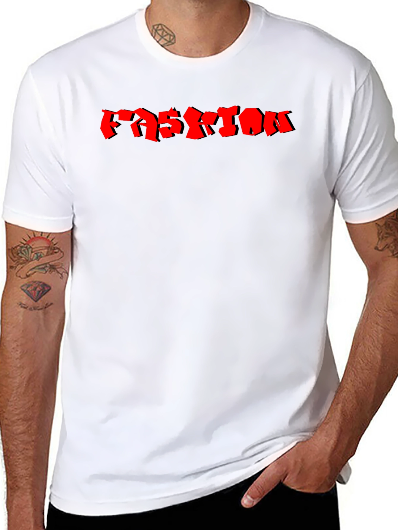 Mens Black Fashion Graphic T-Shirt