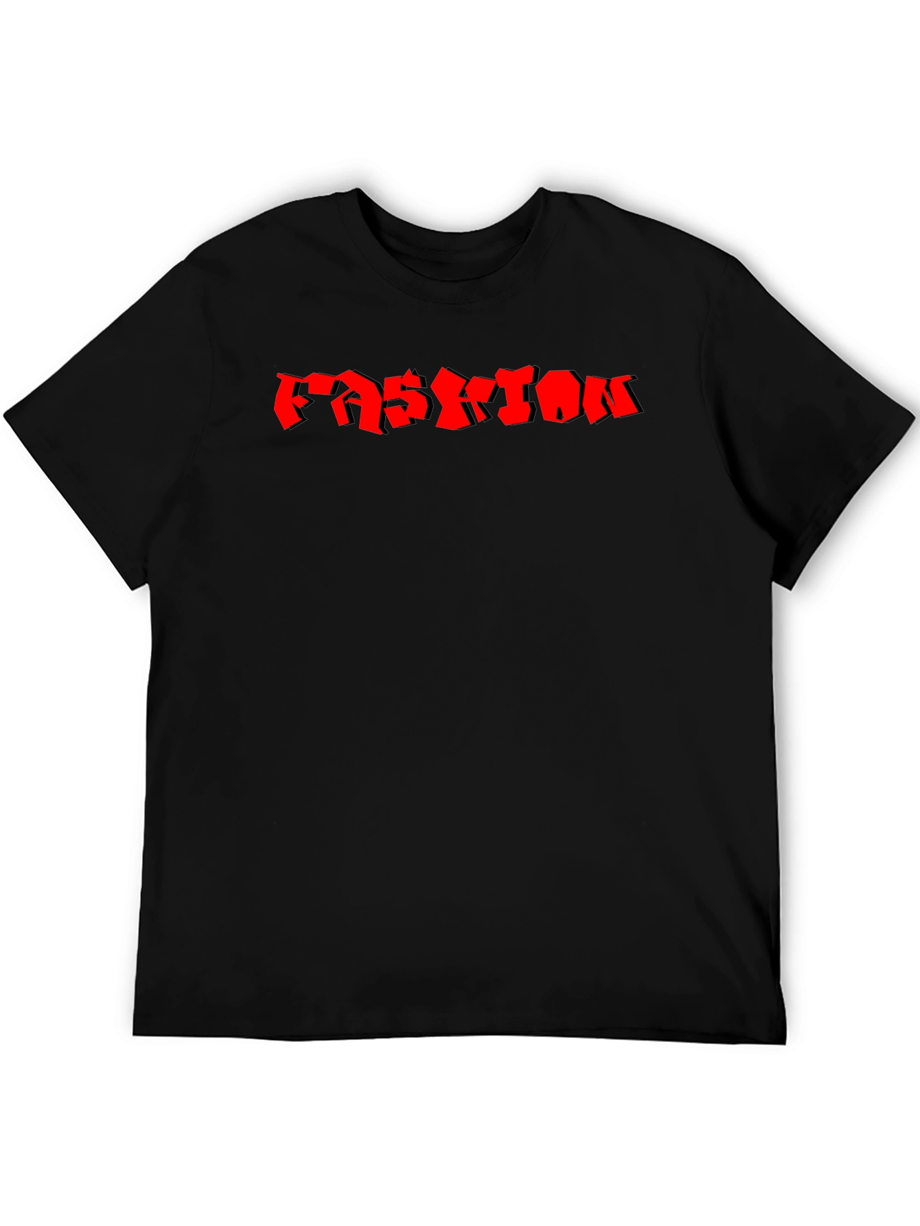 Mens Black Fashion Graphic T-Shirt