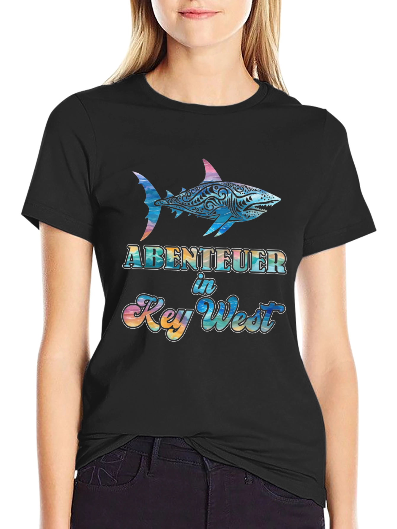 Abenteuer Key West Shark Graphic Tee - Black