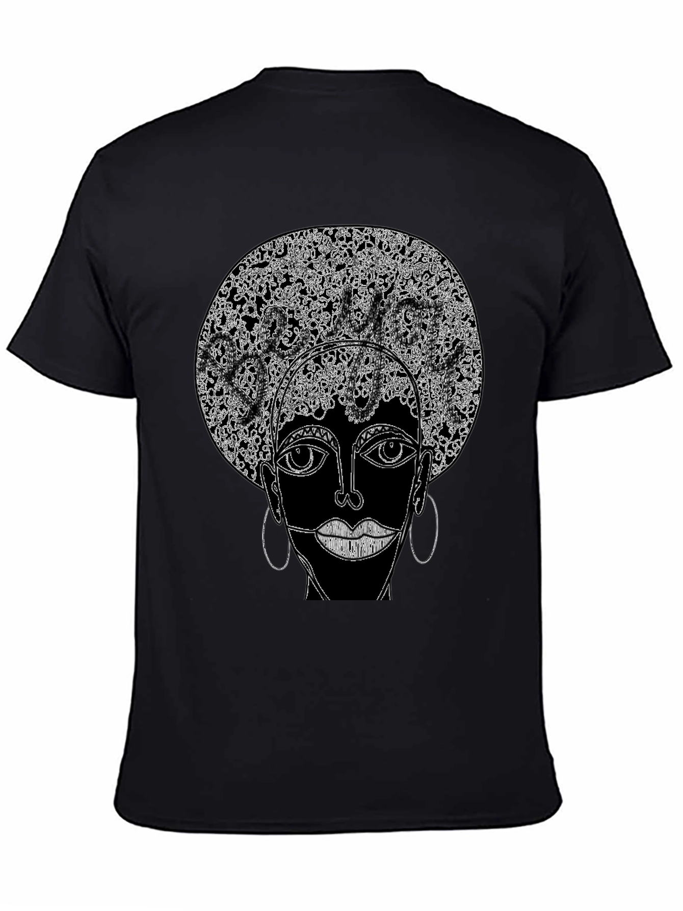 Afro Art Graphic Tee - Stylish Black T-Shirt