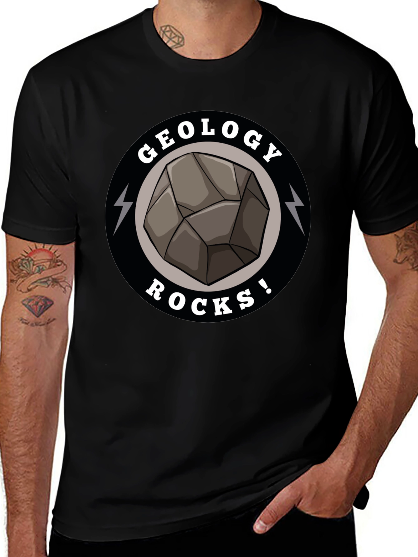 Geology Rocks Graphic T-Shirt - Black