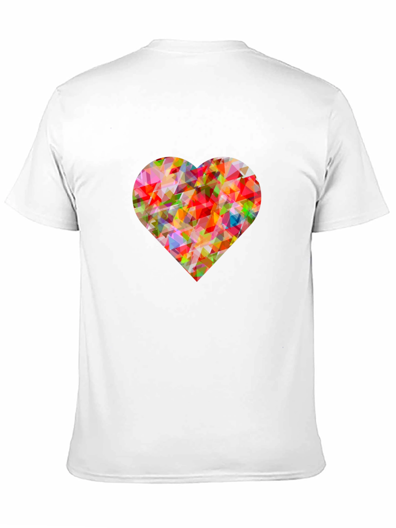 Geometric Heart Graphic Black T-Shirt