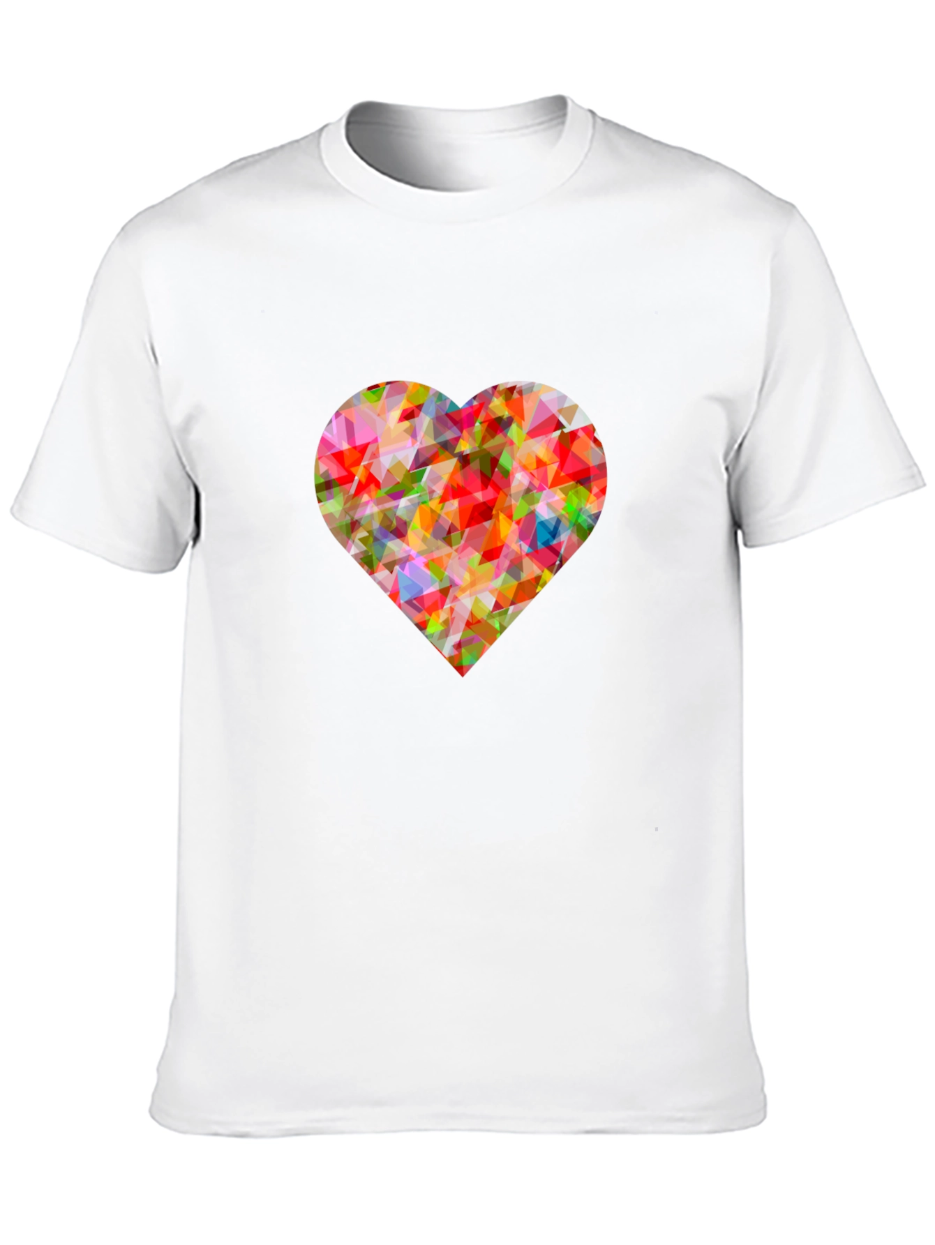 Geometric Heart Graphic Black T-Shirt