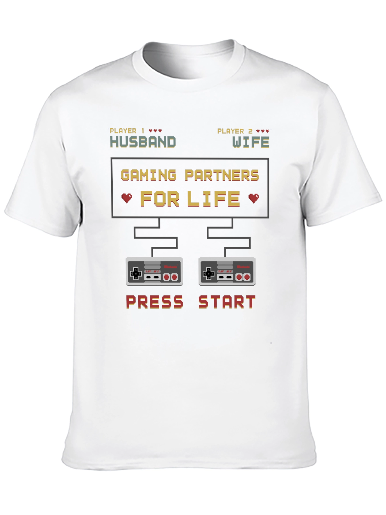 Gaming Partners for Life Husband Wife Matching T-Shirt