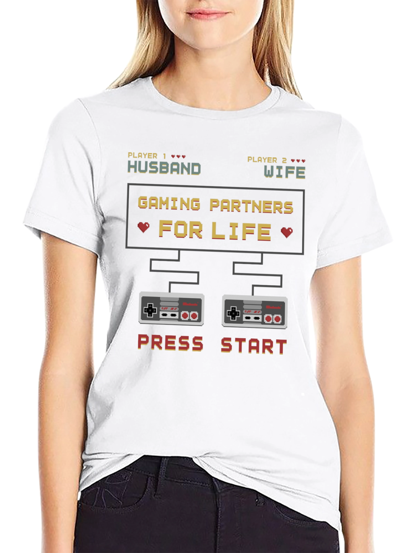 Gaming Partners for Life Husband Wife Matching T-Shirt