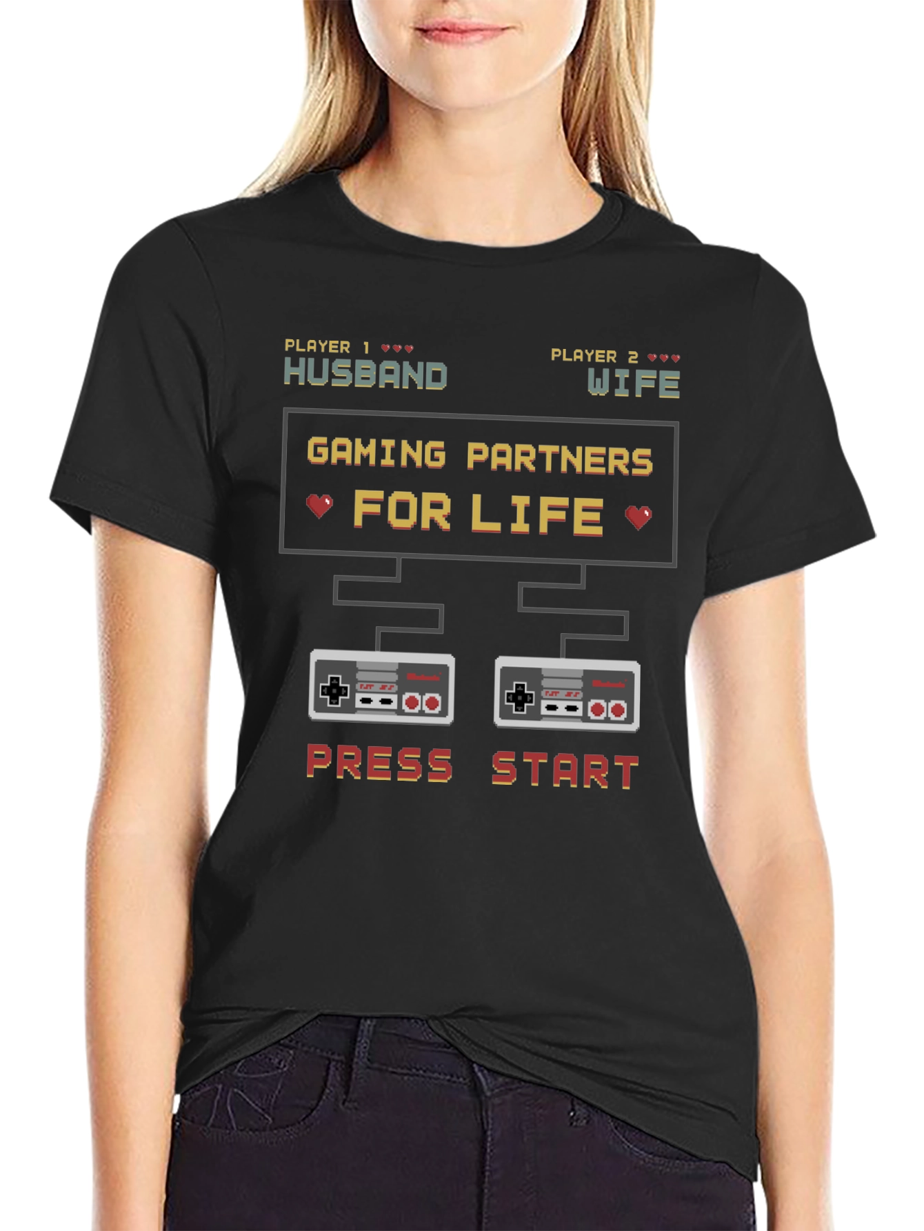 Gaming Partners for Life Husband Wife Matching T-Shirt