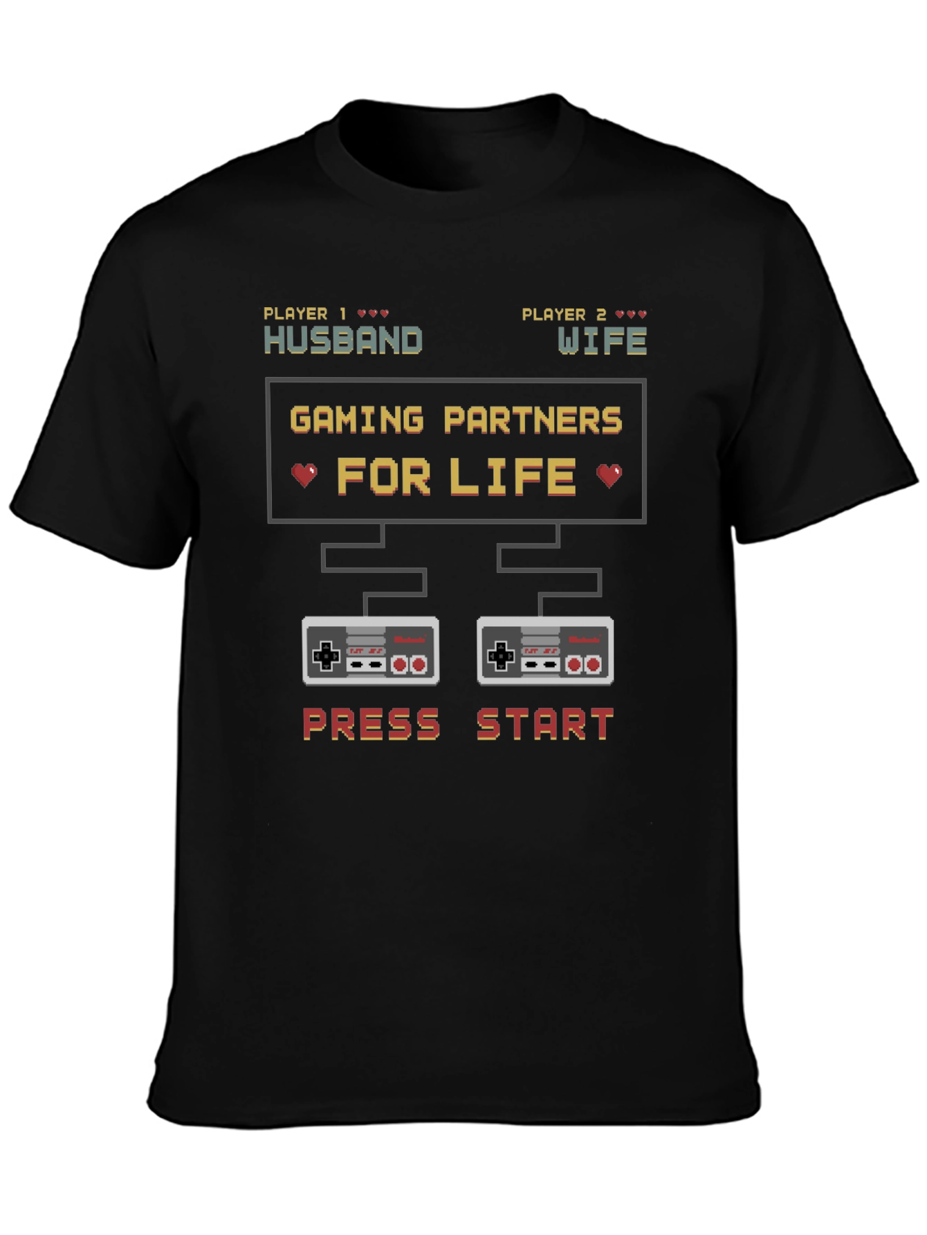 Gaming Partners for Life Husband Wife Matching T-Shirt