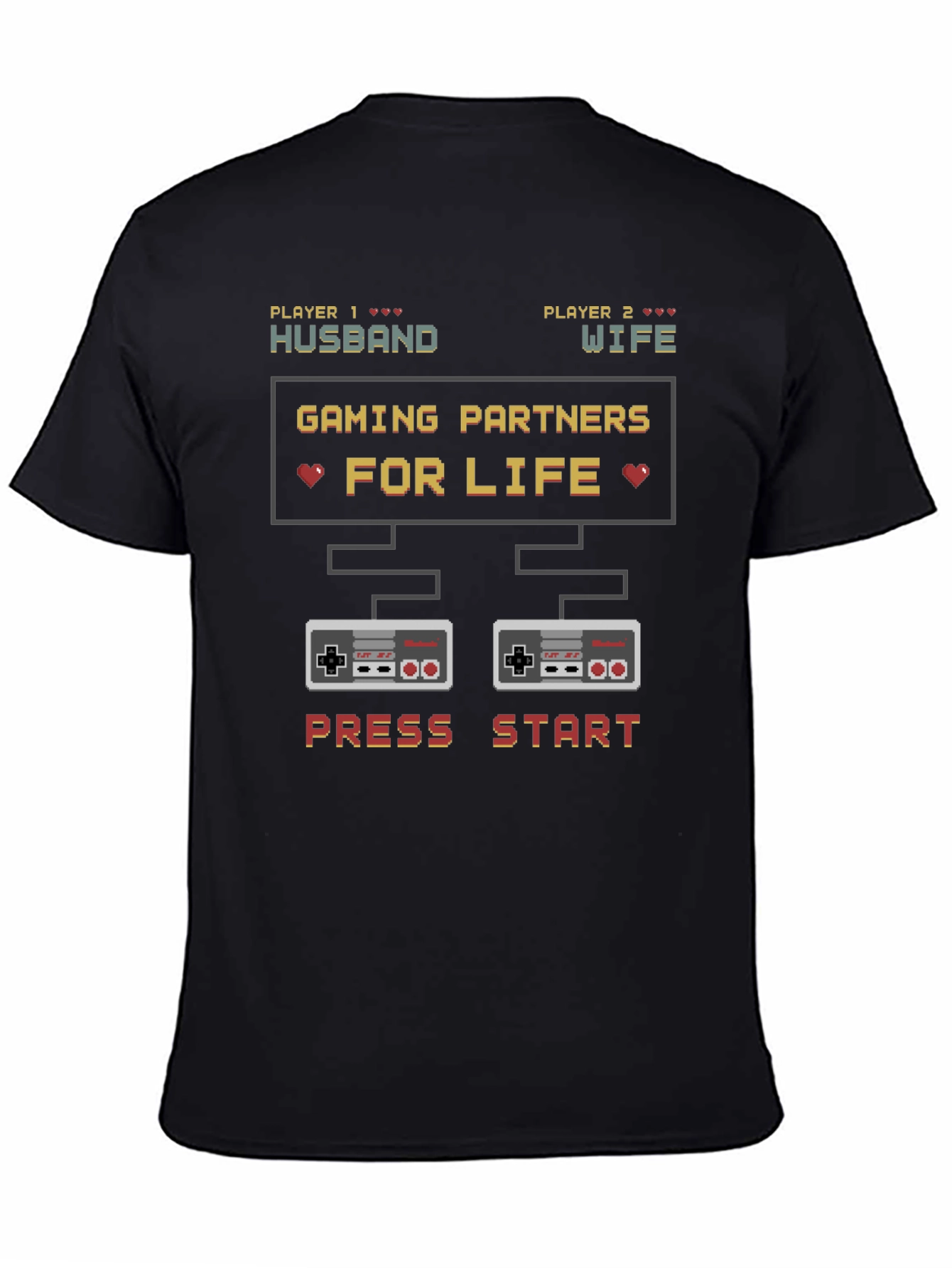 Gaming Partners for Life Husband Wife Matching T-Shirt