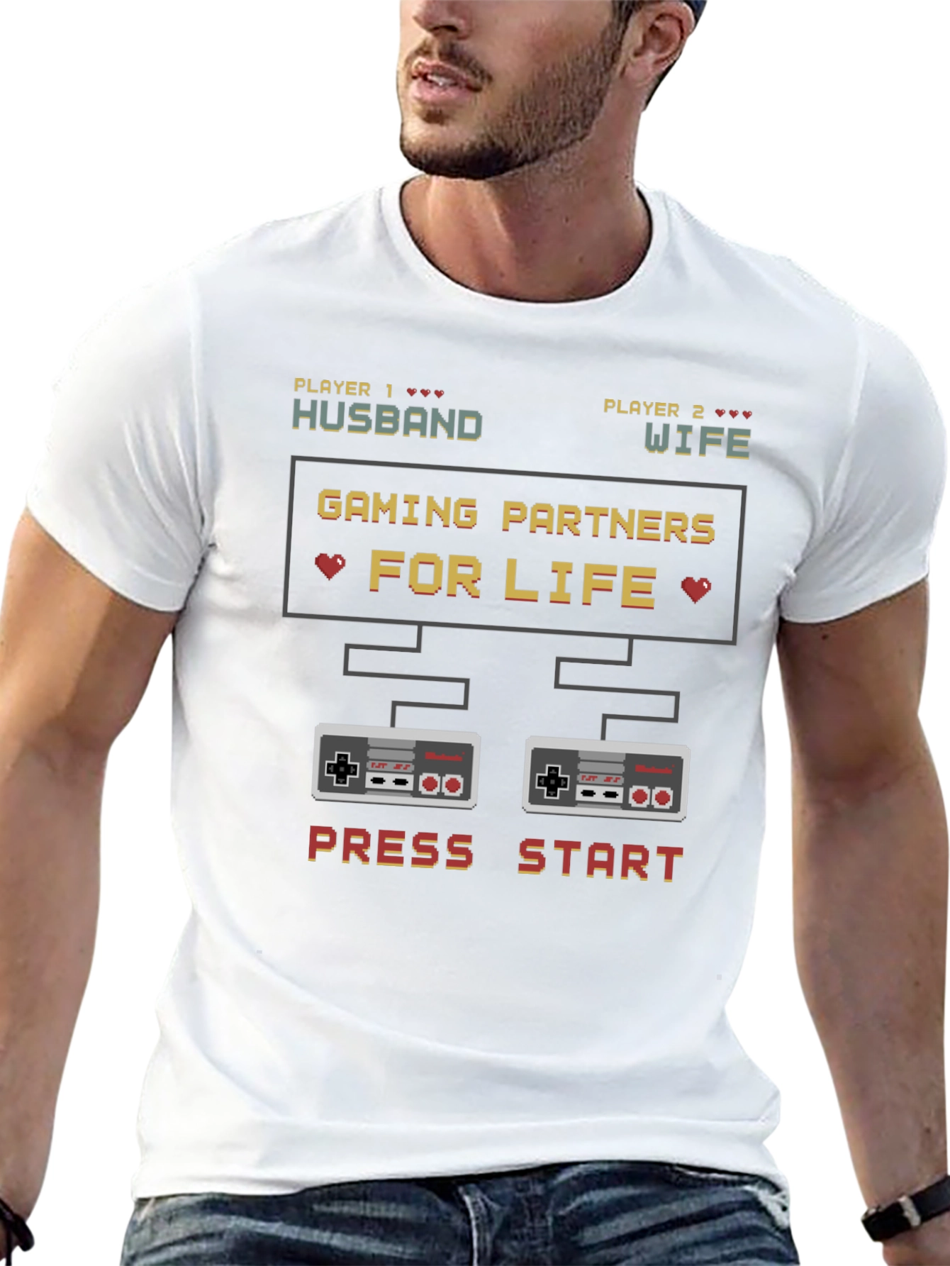 Gaming Partners for Life Husband Wife Matching T-Shirt