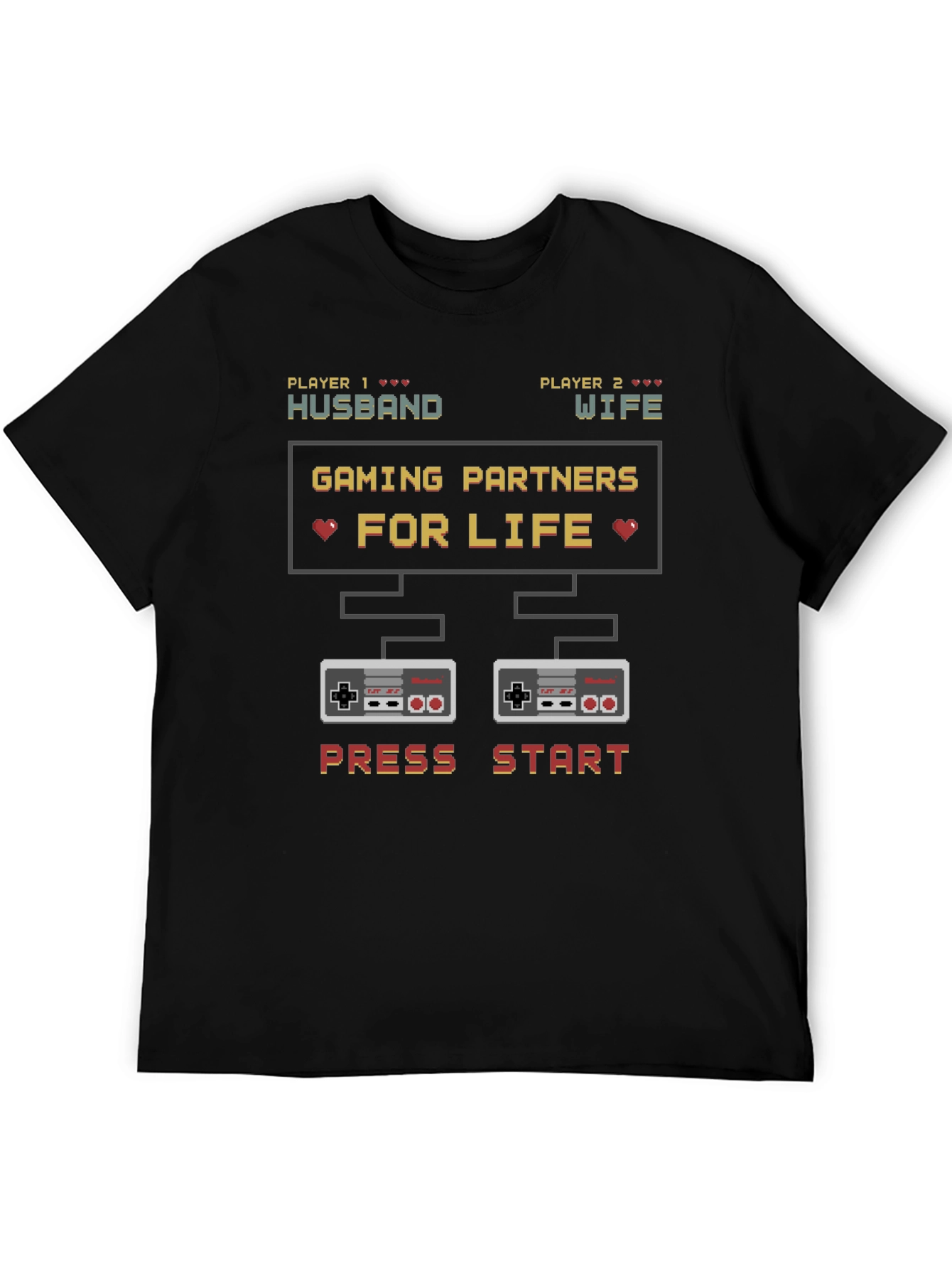 Gaming Partners for Life Husband Wife Matching T-Shirt