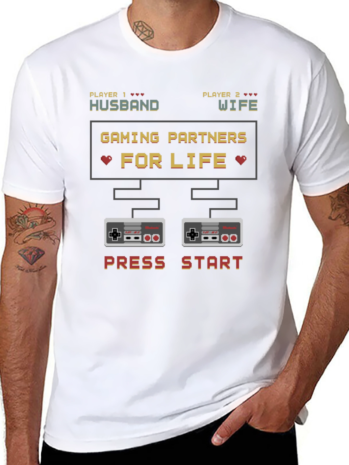 Gaming Partners for Life Husband Wife Matching T-Shirt