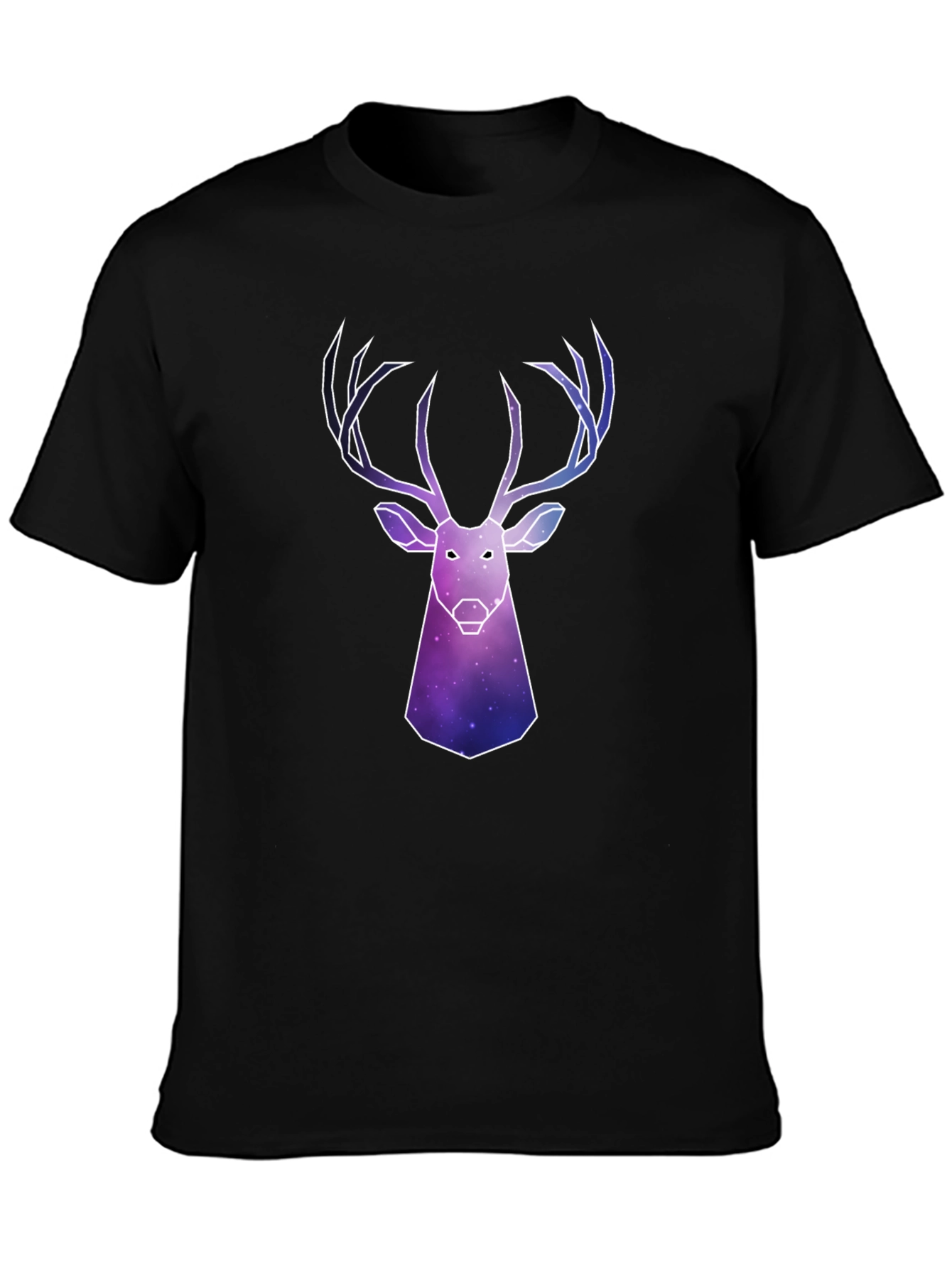 Galaxy Deer Graphic Tee - Mens Black T-Shirt