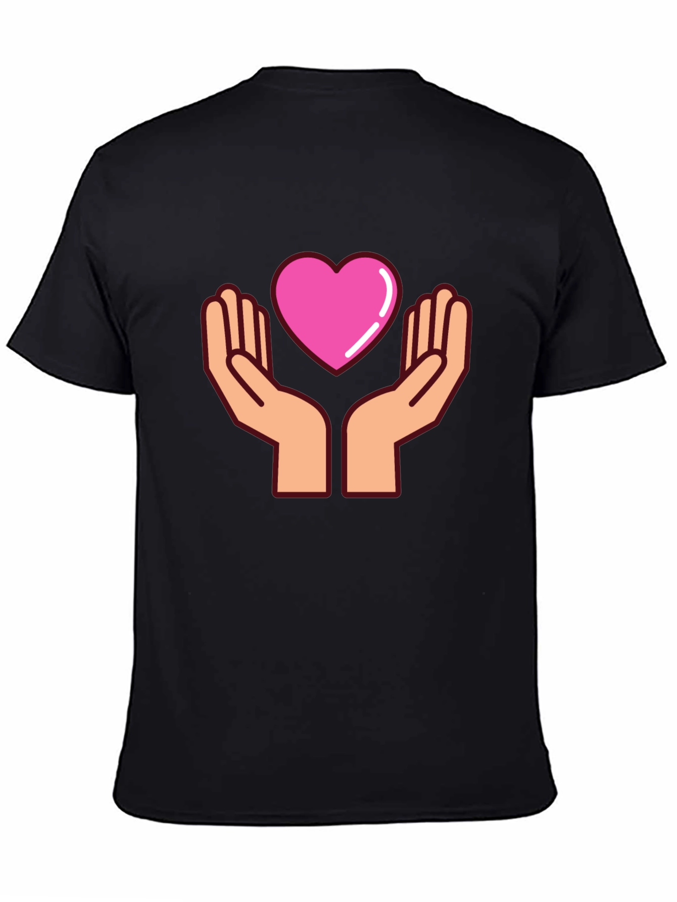 Heart Hands Graphic T-Shirt - Black