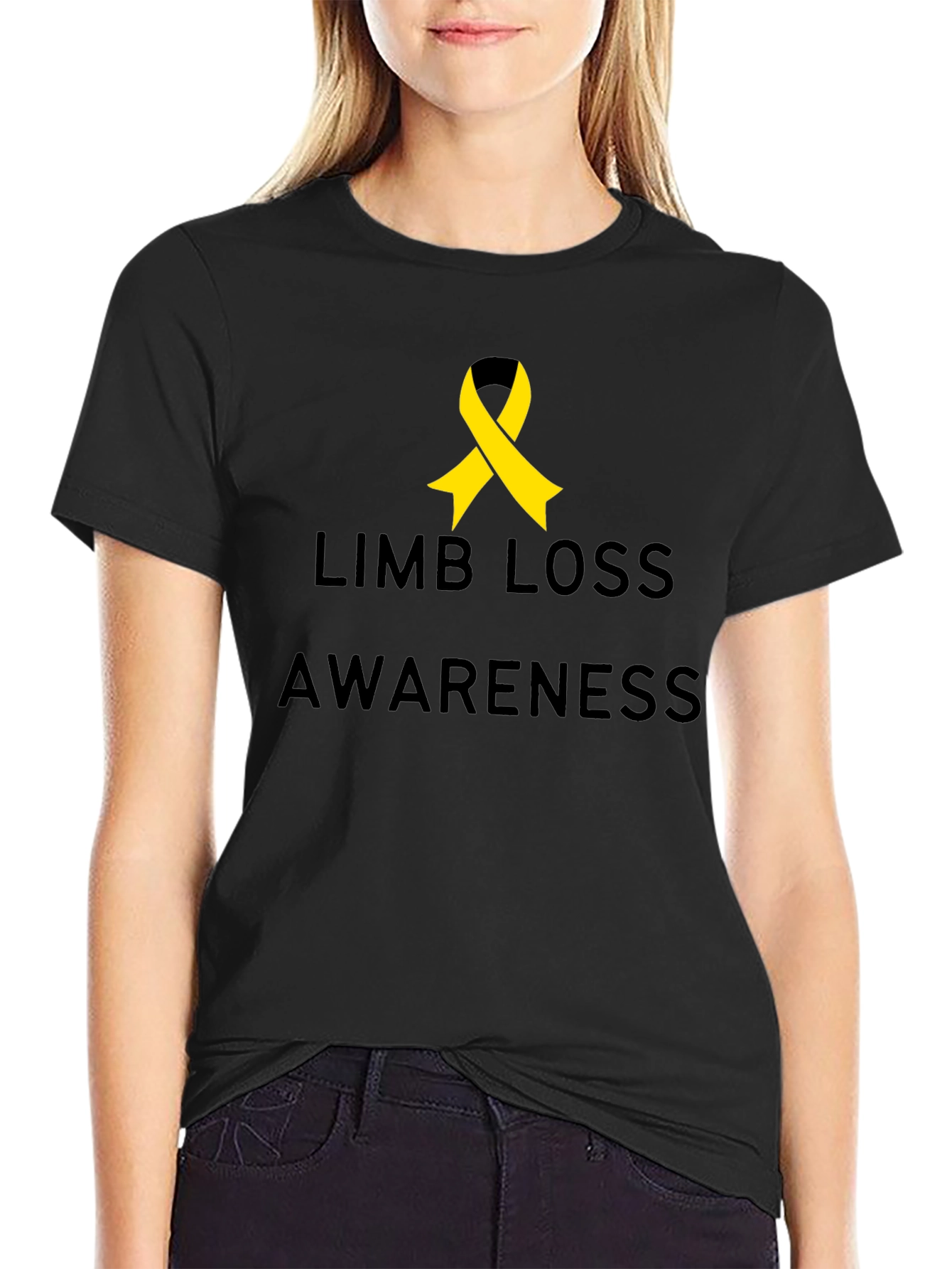 Limb Loss Awareness Ribbon T-Shirt - Black