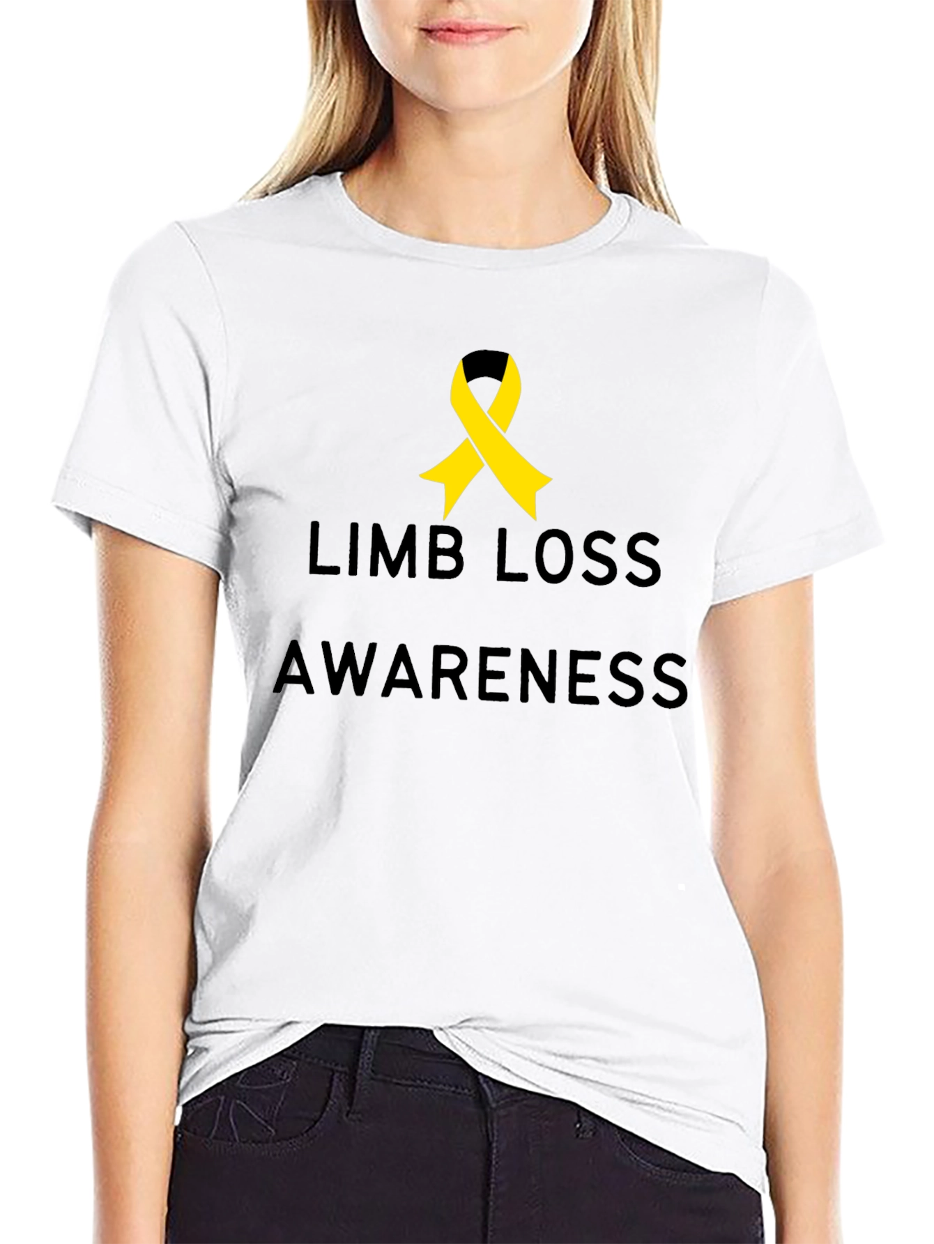 Limb Loss Awareness Ribbon T-Shirt - Black