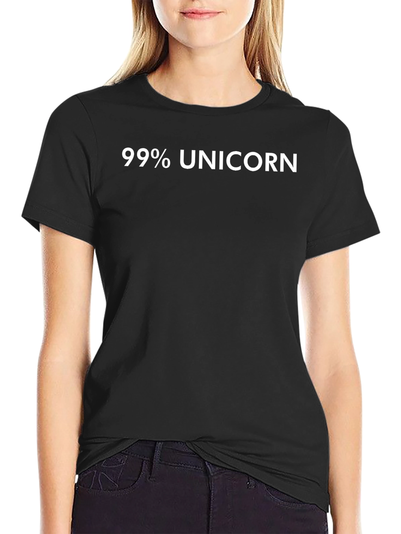 99% Unicorn Black Graphic T-Shirt