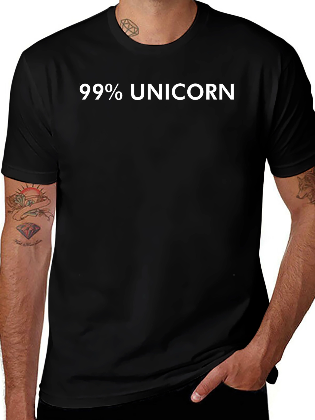 99% Unicorn Black Graphic T-Shirt