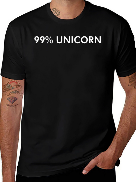 99% Unicorn Black Graphic T-Shirt