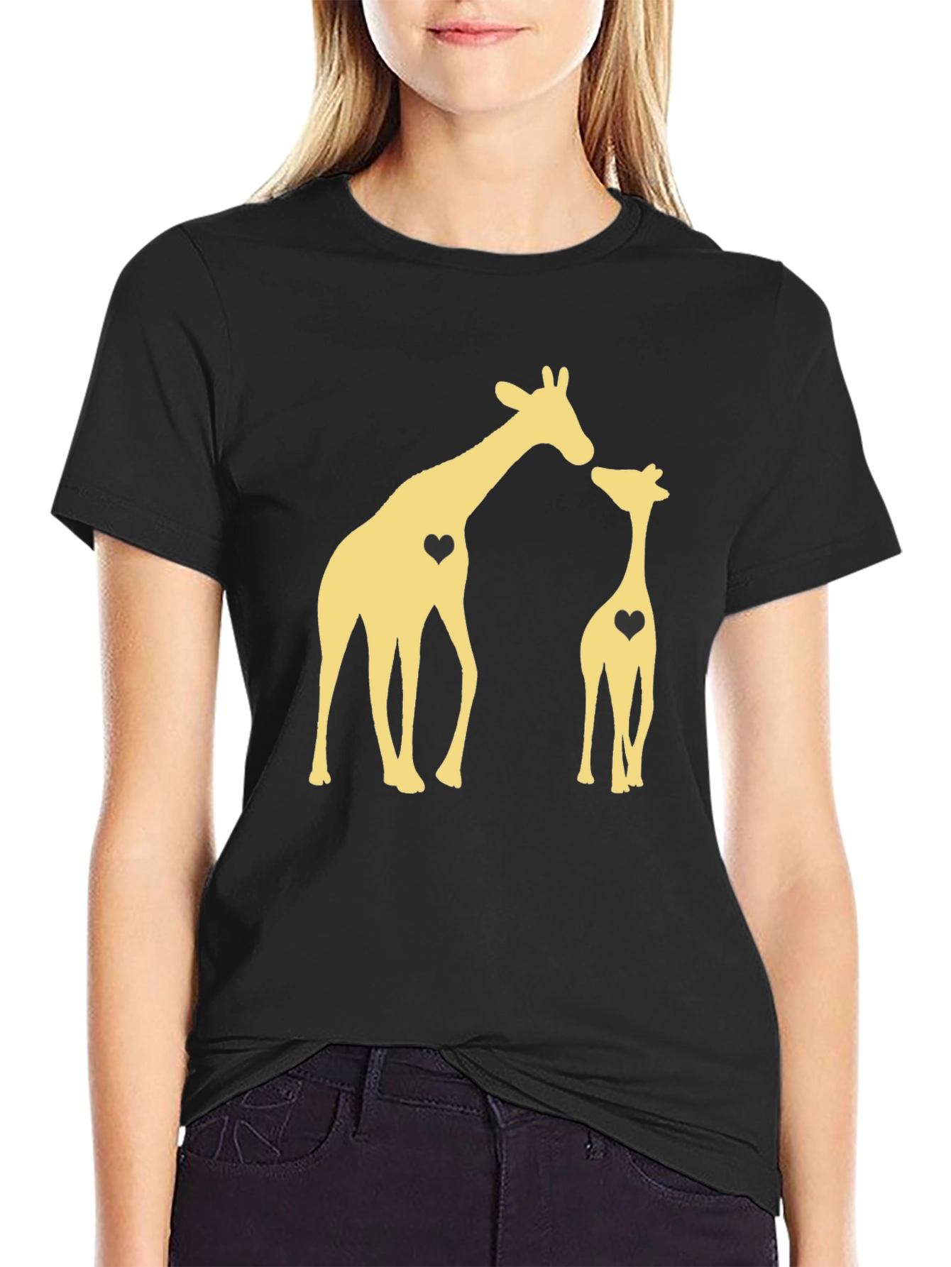 Giraffe Love: Black Graphic Tee