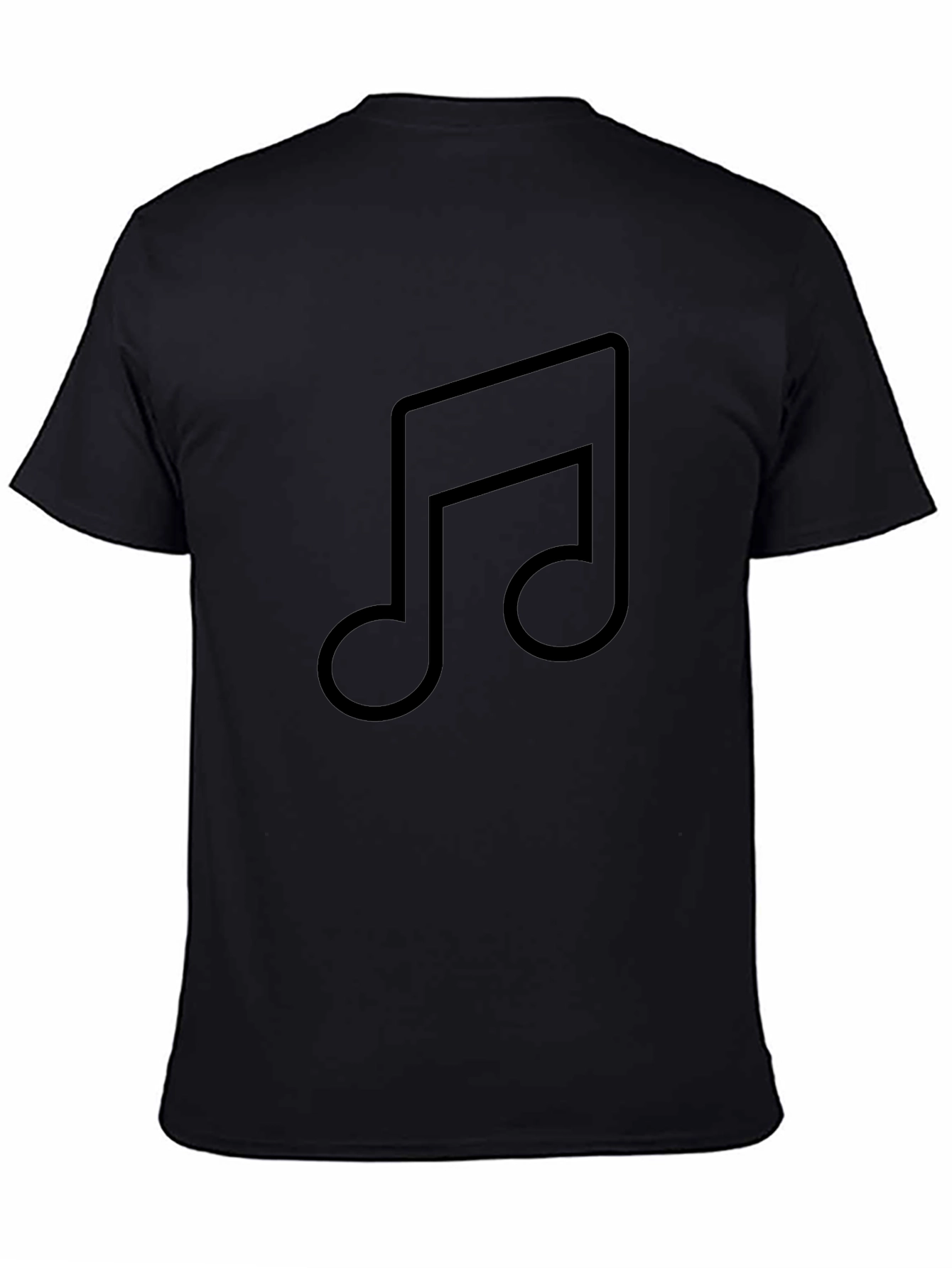 Music Note Graphic Tee - Black Cotton T-Shirt