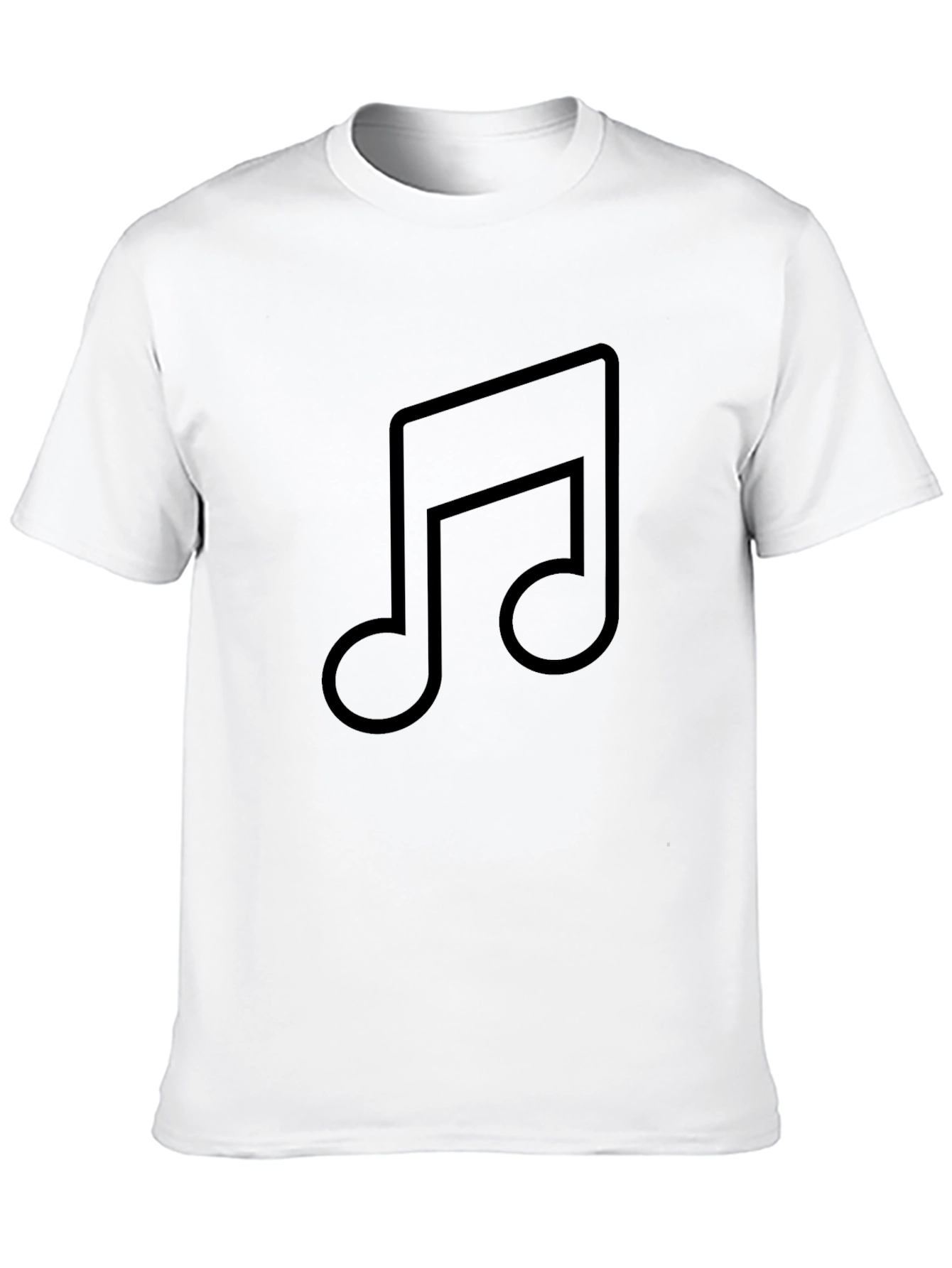 Music Note Graphic Tee - Black Cotton T-Shirt