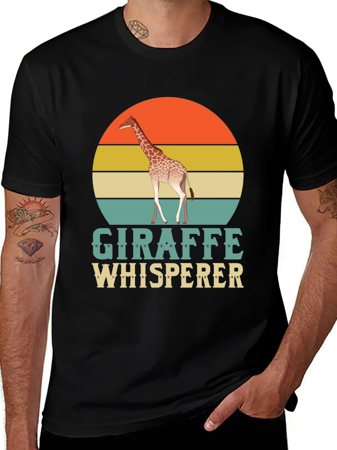 Giraffe Whisperer T-Shirt - Retro Style Animal Lover Tee