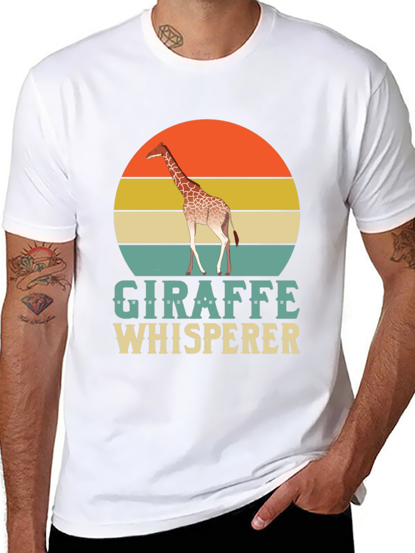 Giraffe Whisperer T-Shirt - Retro Style Animal Lover Tee