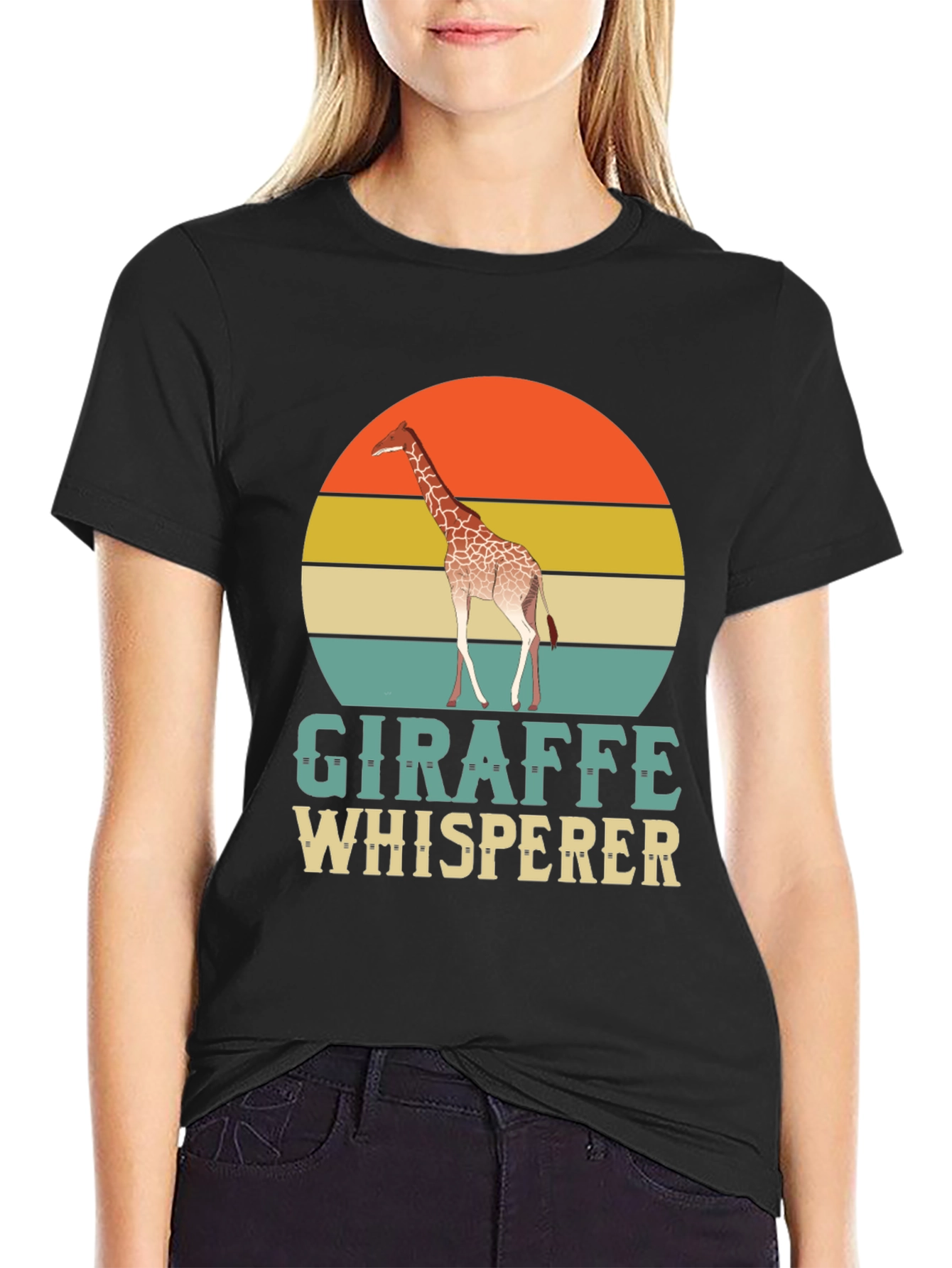 Giraffe Whisperer T-Shirt - Retro Style Animal Lover Tee